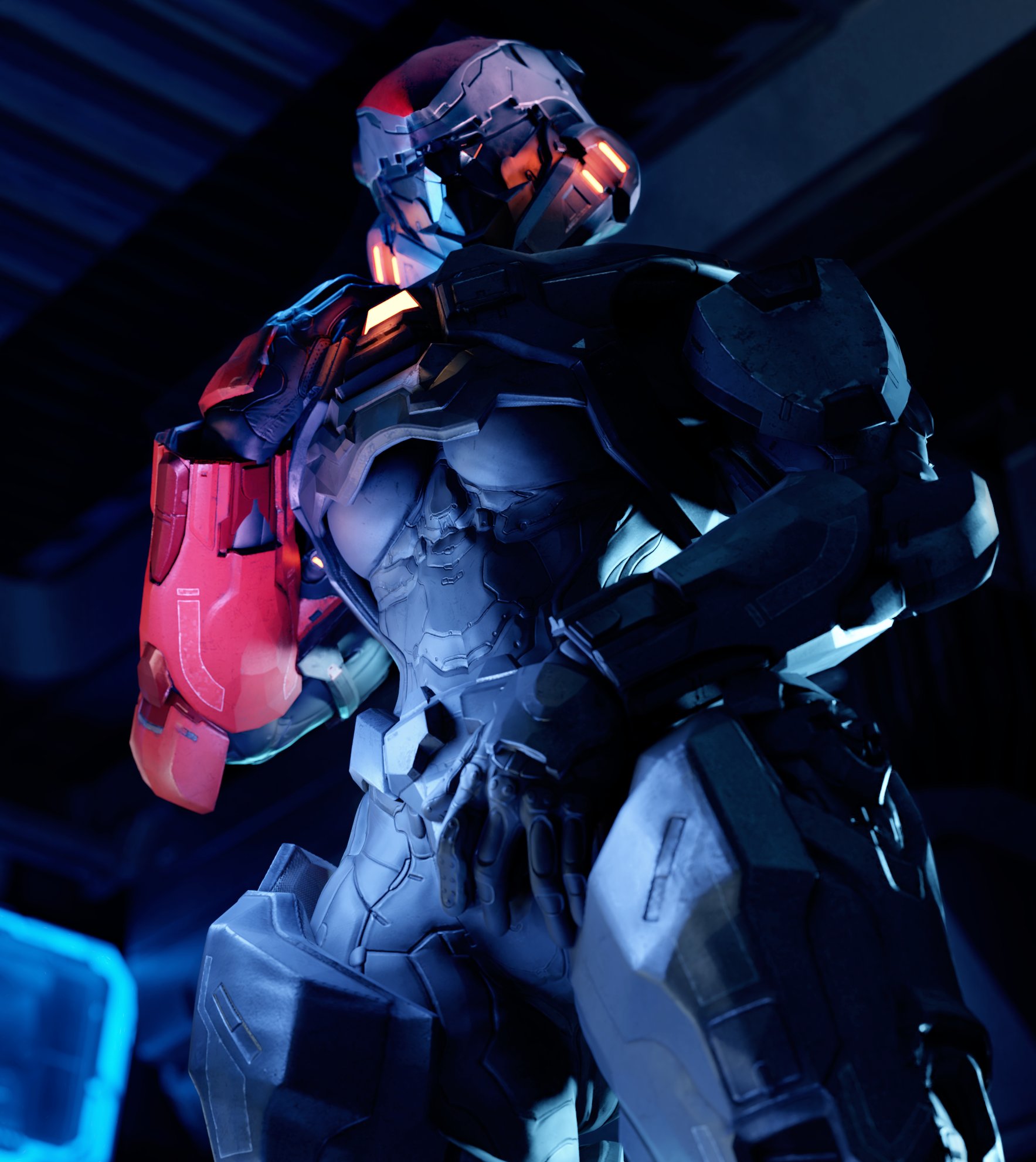 1girls, 2021, 3d, armor, artist request, breasts, female, female focus, female only, halo (series), helmet, human, muscular, muscular female, no artist, no artist signature, no source, power armor, solo female, spartan (halo), underboob