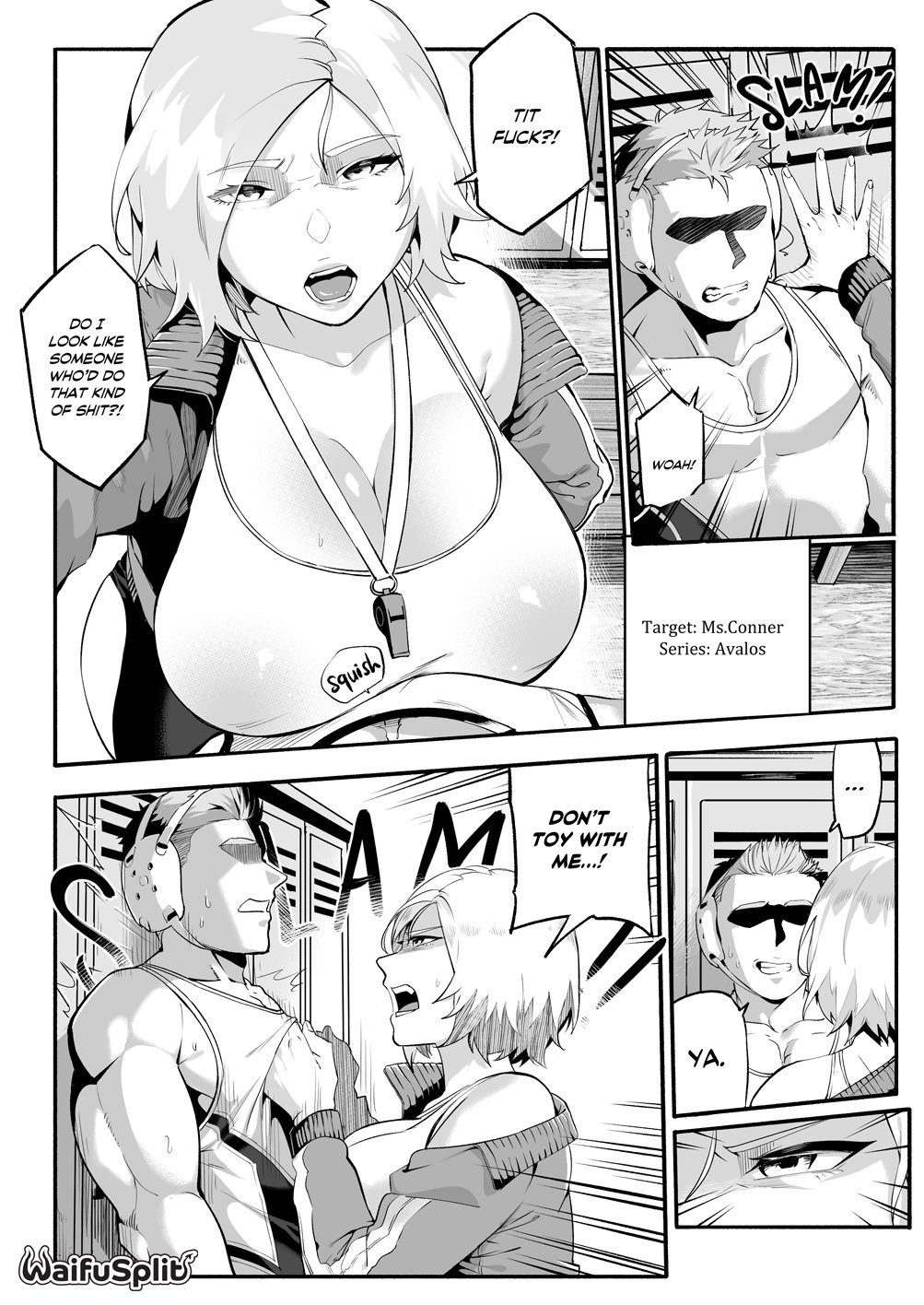 1boy, 1girls, artist name, asking the wsu for a tit fuck!, ass, athletic, athletic female, big breasts, bimbo, breasts, bursting breasts, busty, chest, cleavage, curvaceous, curvy, curvy figure, digital drawing (artwork), digital media (artwork), eyebrows, eyelashes, eyes, female, female focus, femdom, fit, fit female, hair, hips, hourglass figure, huge breasts, human, large breasts, legs, light skin, light-skinned female, lips, lower body, male, male/female, malesub, mature, mature female, milf, ms.conner, ryopie, straight, thick, thick legs, thick thighs, thighs, top heavy, upper body, voluptuous, waifusplit, waist, watermark, wide hips