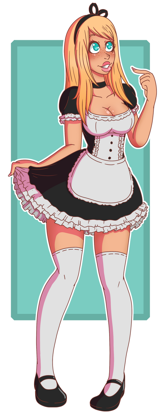 absurdres, apron, big breasts, bimbofication, blonde hair, blue eyes, blush, bow, breasts, cute, female, female only, freckles, iron man (series), maid, maid headdress, maid uniform, marvel, marvel comics, pepper potts, solo, solo female, solo focus, tagme, wrenzephyr2