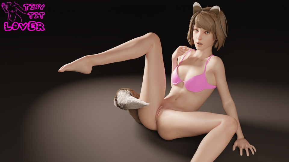 3d bra fox_ears fox_tail legs_apart legs_up life_is_strange max_caulfield pink_bra simple_background small_breasts spread_legs spreading tinytitlover