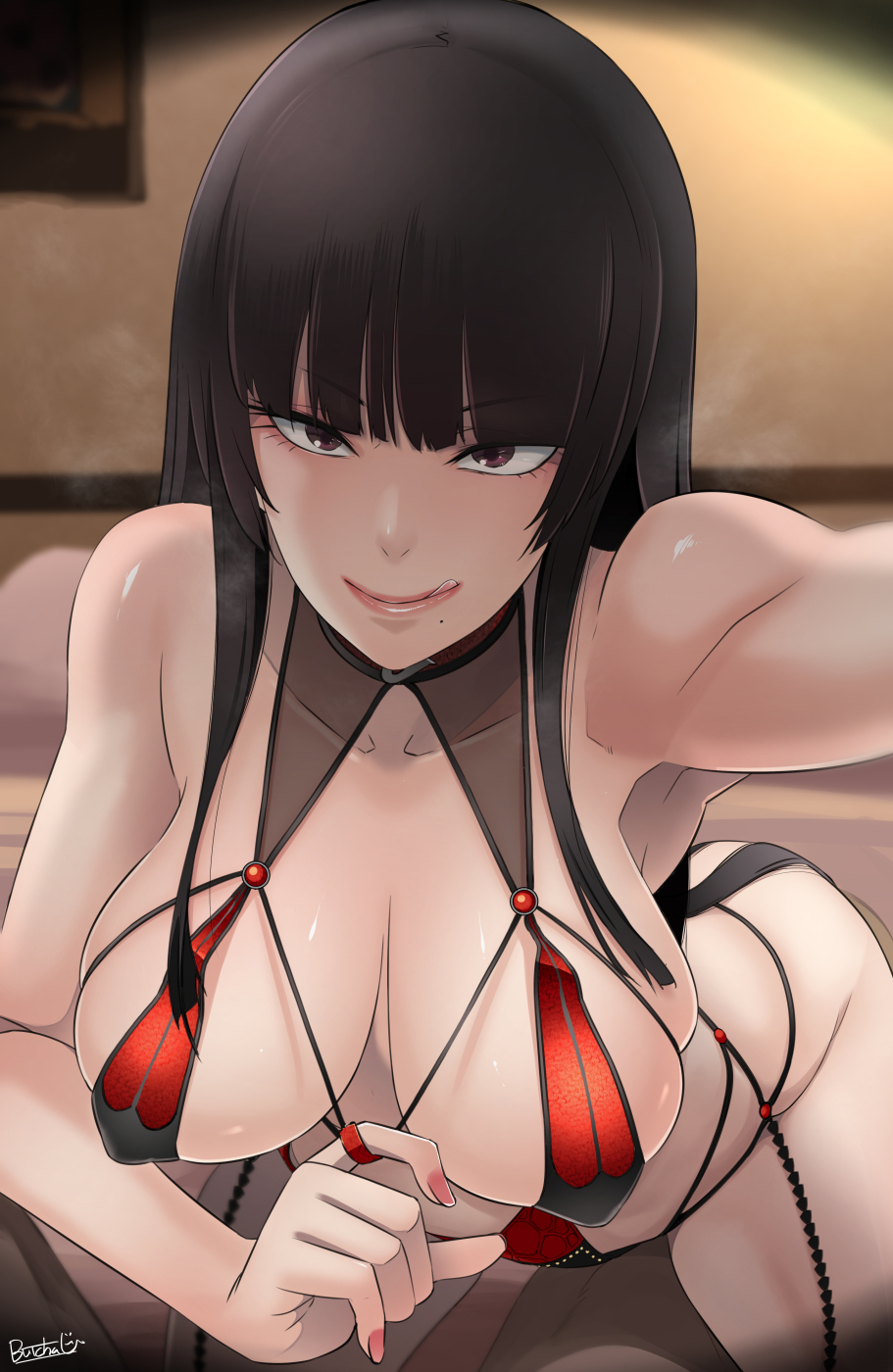 bra_pull butcha-u dead_or_alive dead_or_alive_xtreme_beach_volleyball eroquis nyotengu seductive swimsuit swimsuit_pull