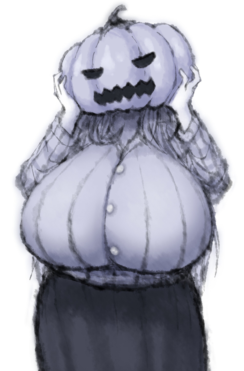 1girls 2b213 big_breasts dress halloween huge_breasts jack-o'-lantern mei's_mother_(2b213) milf skirt sweater tagme wife_material