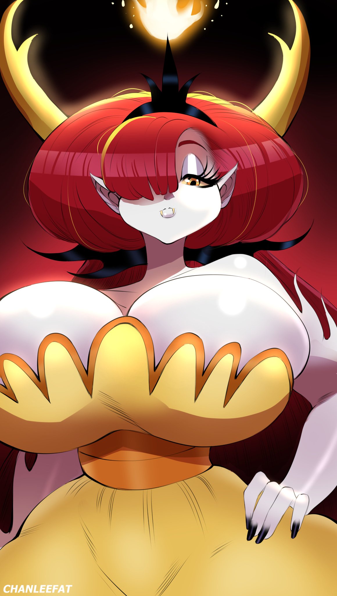 1girls ass big_breasts breasts busty chanleefat curvy female hair hekapoo hips hourglass_figure large_breasts legs light-skinned_female light_skin lips red_eyes red_hair solo star_vs_the_forces_of_evil thick thick_legs thick_thighs thighs voluptuous wide_hips