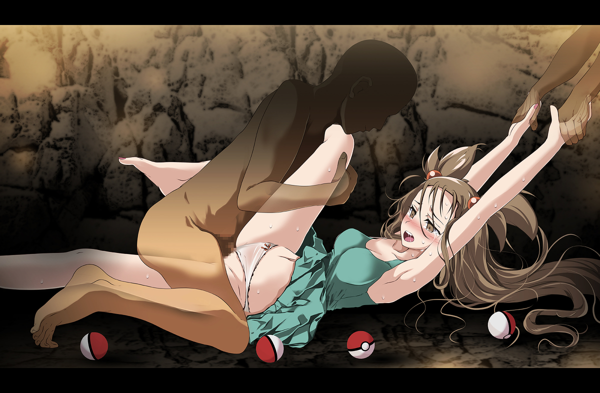 1girls, 2boys, assisted rape, blush, breasts, censored, female, grabbing arms, human, human female, human male, jasmine (pokemon), light-skinned female, long hair, male, medium breasts, partially clothed, pokemon, pussy, rape, restrained, sex, sweat, tears, teenager, tsukishiro saika, vaginal penetration, variant set