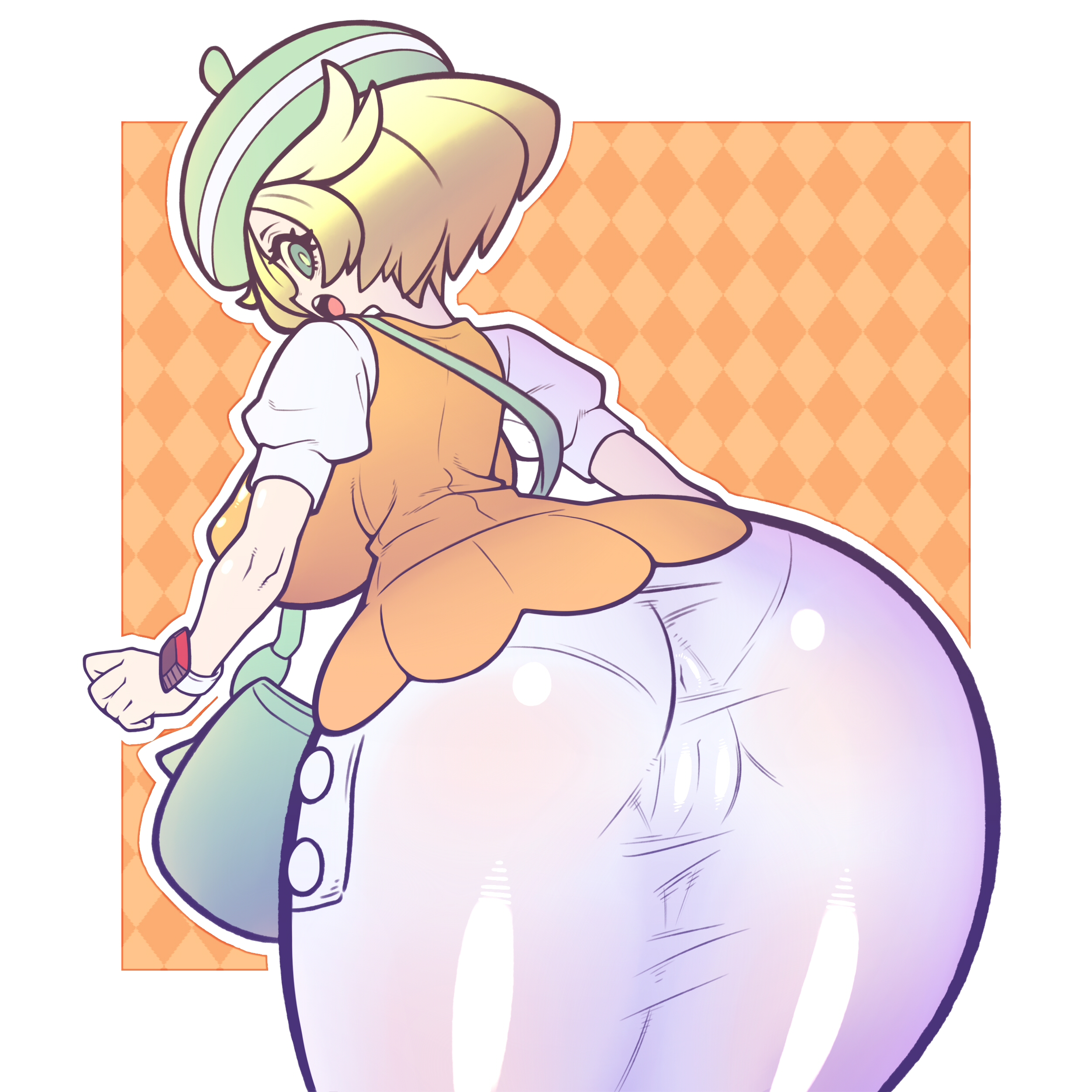 1girls, anus, anus outline, ass, asshole, bag, bianca (pokemon bw), bianca (pokemon), big ass, big breasts, big butt, blonde hair, breasts, bubble ass, bubble butt, cameltoe, dress, female, green eyes, hat, huge breasts, kaikoinu, large breasts, looking back, nintendo, panties visible through clothing, pantylines, pokemon, pokemon bw, pussy, short hair, thick thighs, tight clothing, tight dress, tight fit, watch