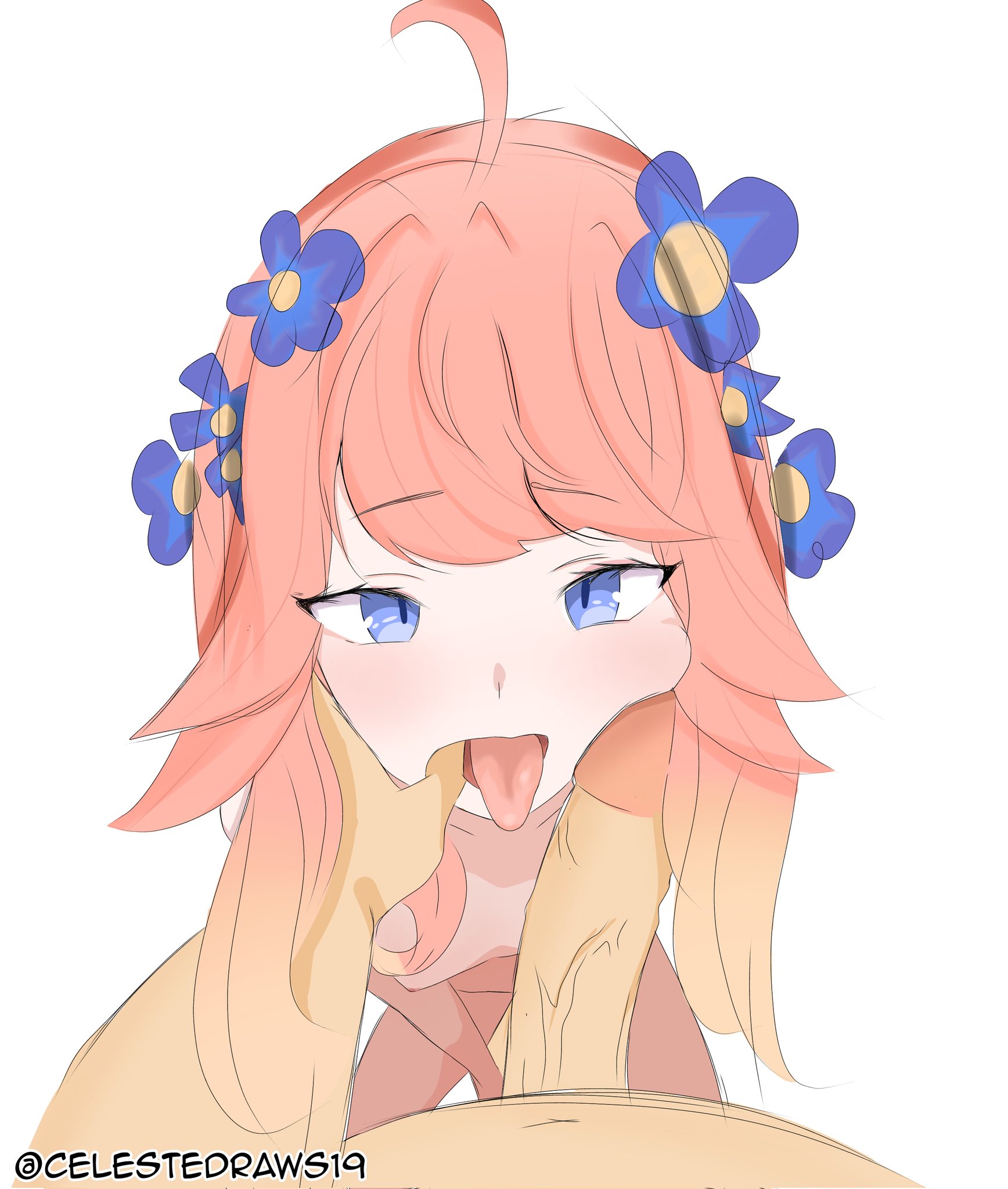 1boy, 1girls, cock, cock hungry, female, floryn (mobile legends), male, mobile legends, mobile legends: bang bang, naked, penis, pink hair