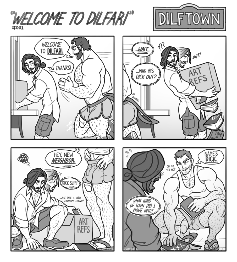 arsam_al_faqeer bara beard beefy big_penis body_hair chest_hair cocky comic daddy dick dick_slip dick_souza dilf dilftown dilftown_comic flaccid flirting gay jogging leaking male male_only man_bun manly mitsuteru_shikishima monochrome no_color penis sandals schizoid shorts squatting tank_top twitter_user_oc uncensored uncolored verbal