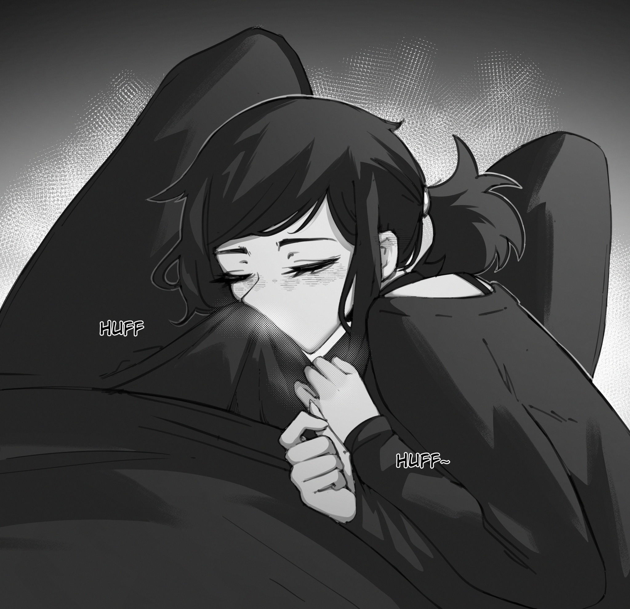 1boy, 1girls, andrew graves, ashley graves, black hair, blush, blushing, bulge, bulge through clothing, closed eyes, clothed, dark hair, erection, erection under clothes, female, female focus, fully clothed, hard on, incest, kissing bulge, luxurias, male, musk, musk clouds, musky, musky cock, penis, penis bulge, siblings, sister, smell, smelly, smelly cock, smelly penis, sniffing, sniffing bulge, sniffing penis, sniffing penis through clothes, sniffing through clothes, the coffin of andy and leyley, tied hair