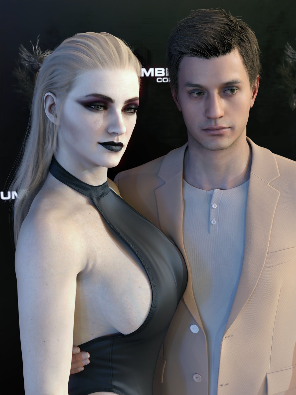 1boy, 1boy1girl, 1girls, 3d, big ass, big breasts, big thighs, blonde female, blonde hair, breasts, capcom, curvaceous, curvy, curvy figure, ethan winters, female, hips, hourglass figure, huge ass, huge breasts, huge thighs, large ass, large breasts, large thighs, light skin, light-skinned female, male, male/female, mature, mature female, mature male, milf, mother miranda (resident evil), older female, pale skin, pale-skinned female, red carpet, resident evil, resident evil 8: village, slim waist, straight, thick, thick hips, thick legs, thick thighs, thighs, voluptuous, waist, wide hips, word2