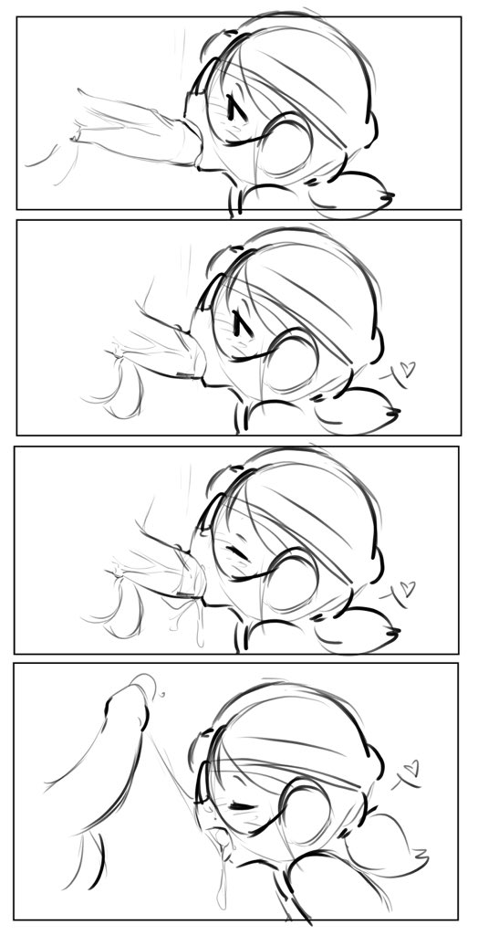 1boy, 1girls, alretta (artist), brawl stars, cum, cum inside, erection, fellatio, female, hetero, jacky (brawl stars), male, oral, penis, sketch, spoken heart, uncensored, uncolored