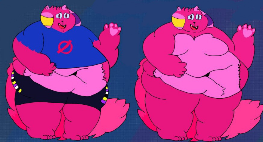 animal big_belly fat fat_ass fat_fetish furry hips humiliated humiliation hurt morbidly_obese nervous obese painful pride_colors stomach stretch suffering swollen_face tight_clothing