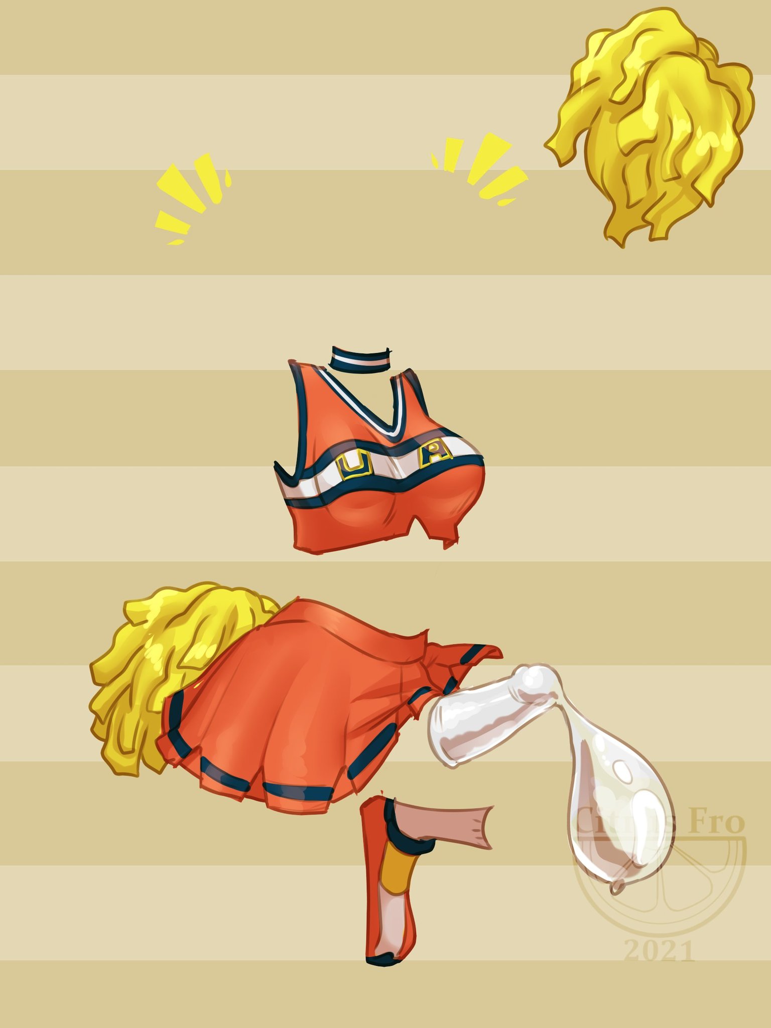 1futa, big penis, breasts, cheerleader, citrusfro, clothed, clothing, condom, condom on penis, cum in condom, erection, futa only, futanari, hagakure tooru (invisible), horny, human, intersex, invisible, invisible penis, mostly clothed, my hero academia, penis, pom poms, skirt, solo, standing, tooru hagakure, tooru hagakure (invisible), transparent body, transparent penis