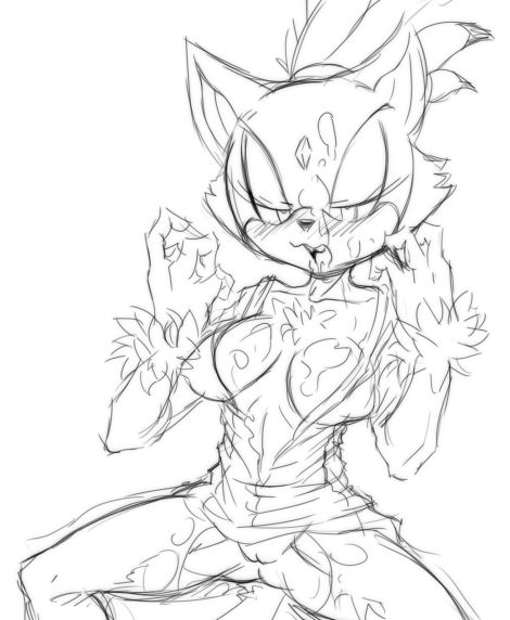 anthro blaze_the_cat cat clothing cum female female_only front_view l1zardman sega solo sonic_(series) tagme