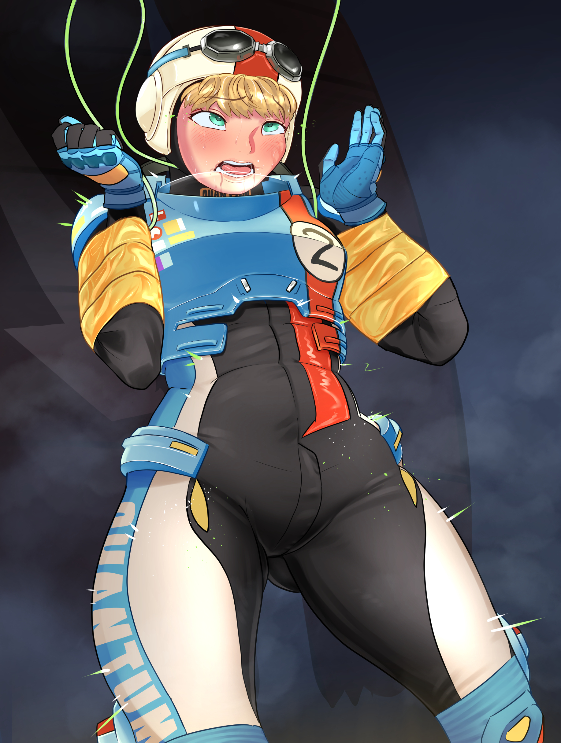 ahe gao, apex legends, ass, ass expansion, ass shake, breasts, cumming, eyebrows visible through hair, female, growth, lichtenberg figure, rape, scar, shaking, sweat, sweating, sweaty, thick, thick ass, thick hips, thick legs, thick thighs, tight clothes, tight clothing, tight fit, tight pants, wattson (apex legends), wired for speed wattson