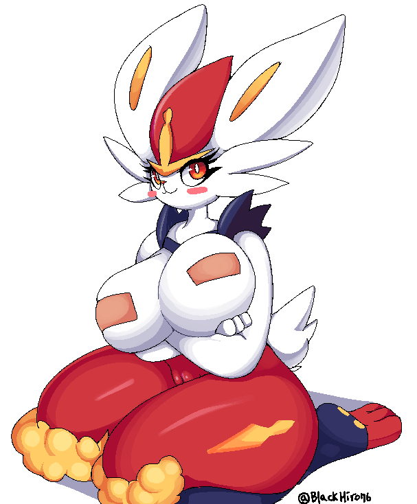 big breasts, blackhiro76, breasts, cinderace, female, fur, furry, furry only, naked, nintendo, nude, pokémon (species), pokemon, pokemon (species), pokemon ss, pussy, tagme, tail, thick thighs