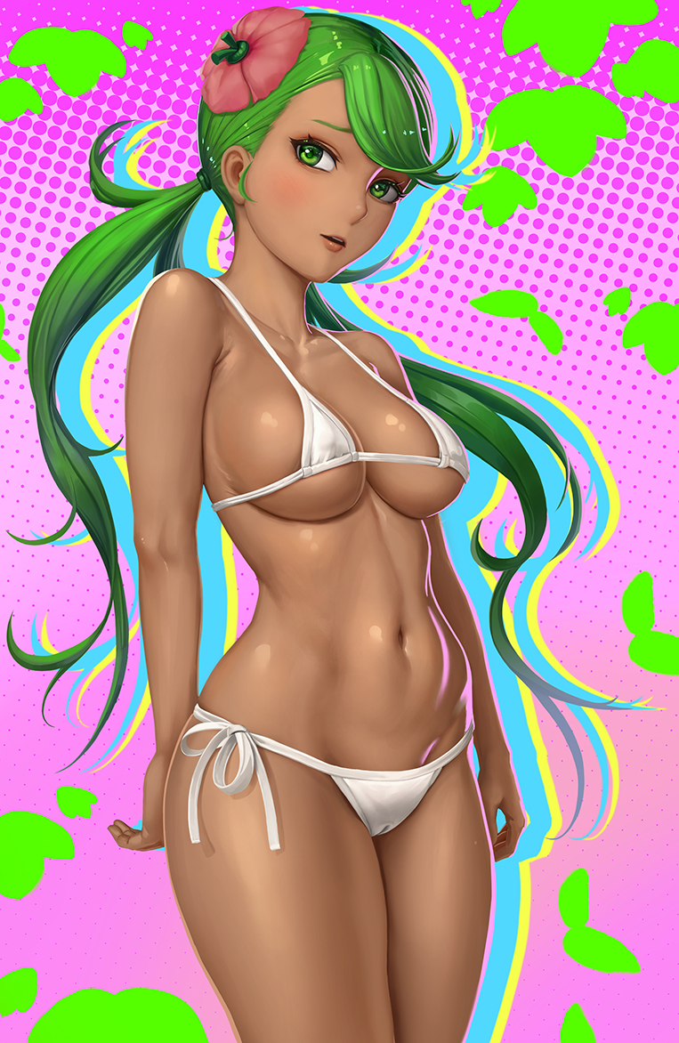 1girls, breasts, dark skin, dark-skinned female, female, female only, limgae, mallow (pokemon), pokemon, pokemon sm, solo