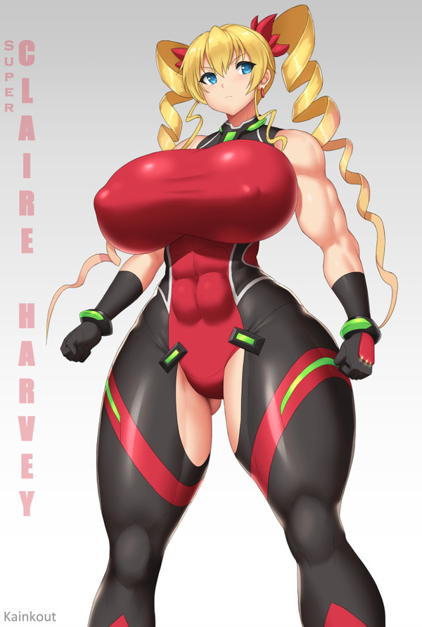 big_breasts blonde_hair claire_harvey curvy huge_breasts hundred kainkout large_breasts muscular muscular_female thick thick_thighs thin thin_waist twintails wide_hips