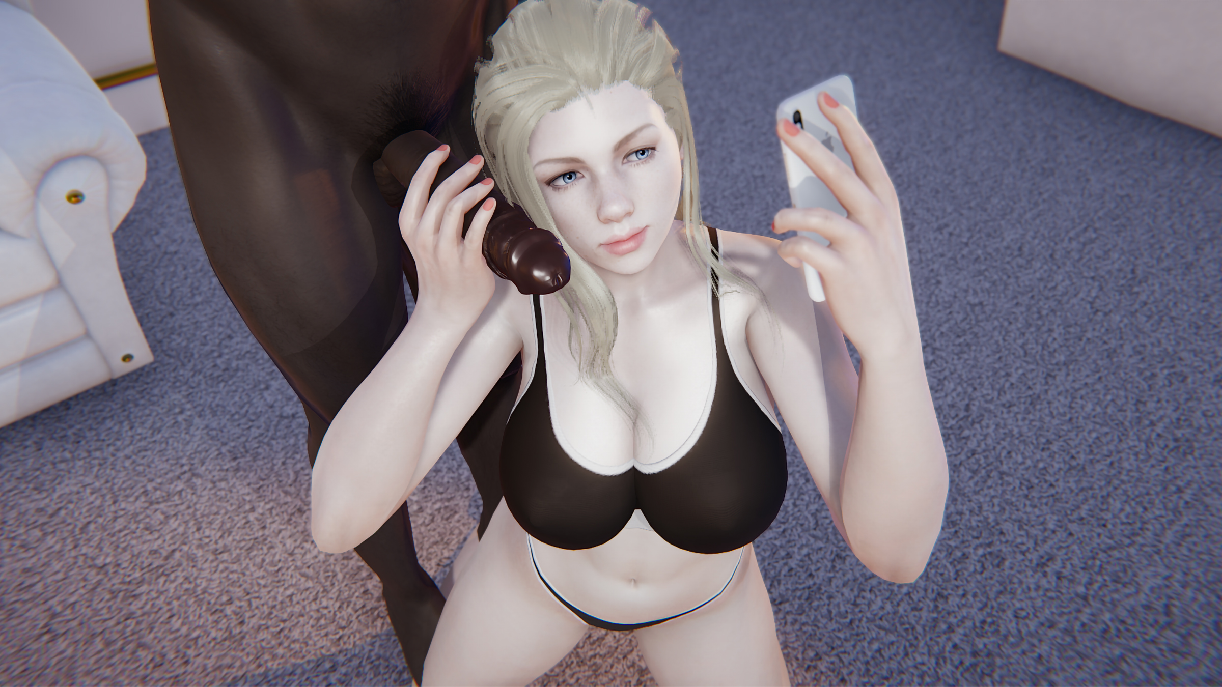 ass, big ass, big breasts, breasts, cheating, cuckold, dark skin, dark-skinned male, female, interracial, light skin, light-skinned female, male, muscular, muscular male, netorare, selfie, sinccubus