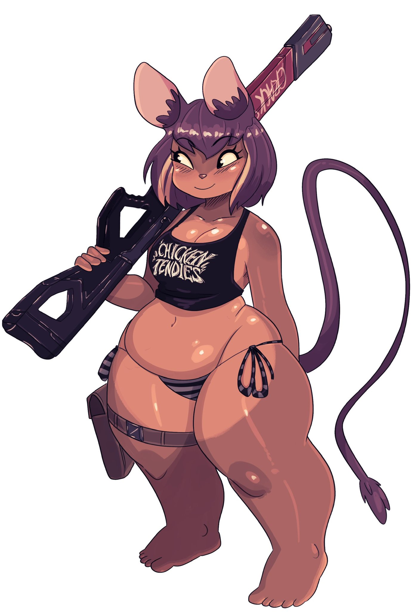 1girls, anthro, breasts, carbon pink, cleavage, dark skin, dark-skinned female, female, female only, furry, jack cayless, solo, thick thighs, wide hips