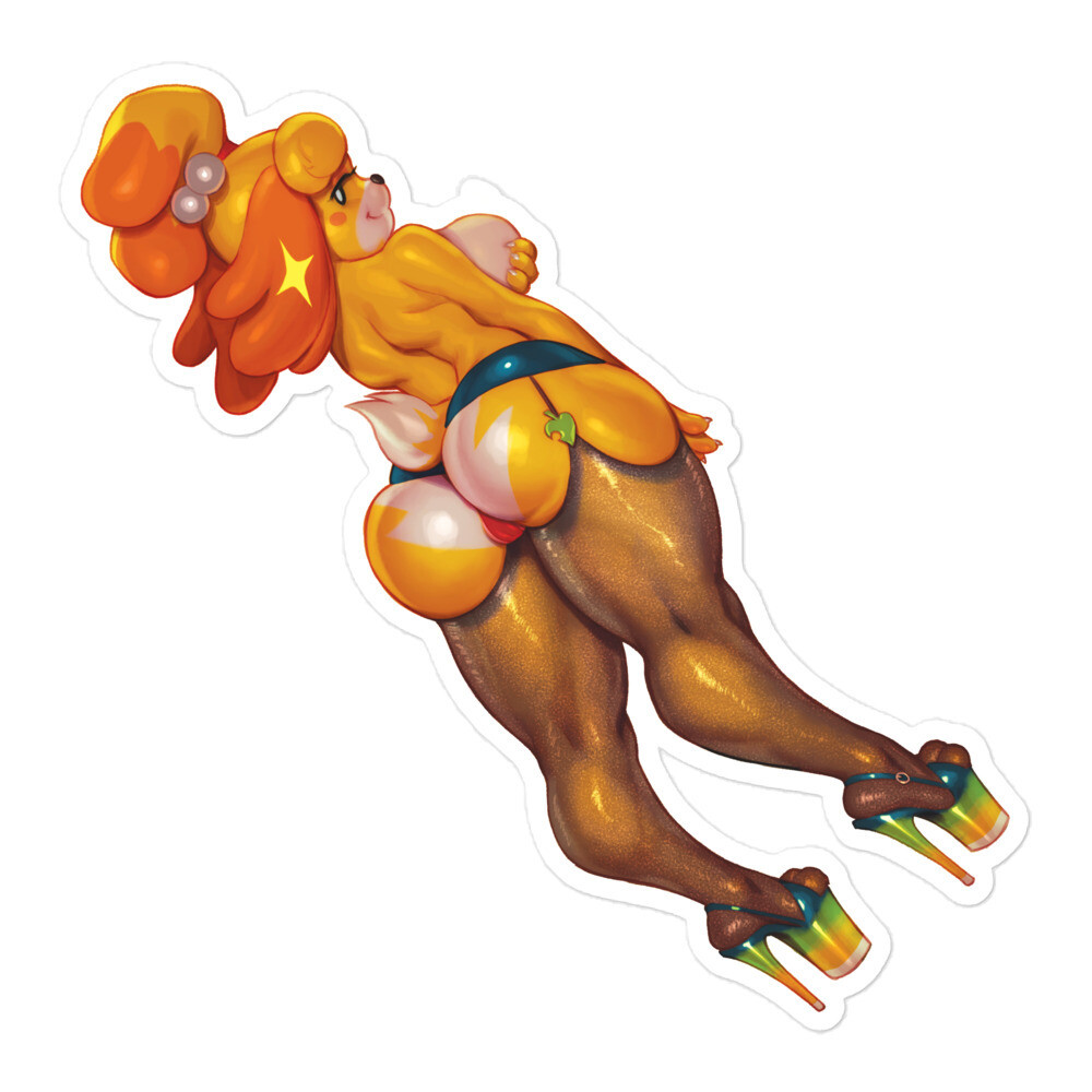 1girls, animal crossing, anthro, ass, ass crack, big ass, big breasts, big butt, bottom heavy, breasts, bubble ass, bubble butt, butt crack, canid, canine, canis, clothing, covering breasts, covering nipples, female, female only, fur, furry, furry only, garter belt, garter straps, heels, high heels, hips, huge ass, huge butt, isabelle (animal crossing), looking at viewer, looking back, muscle tone, muscles, negarobo, nintendo, panties, plump labia, pussy, pussy bulge, solo, solo female, standing, tail, thick thighs, thighhighs, thighs, thong, thunder thighs, toe socks, topless, upskirt, wide hips
