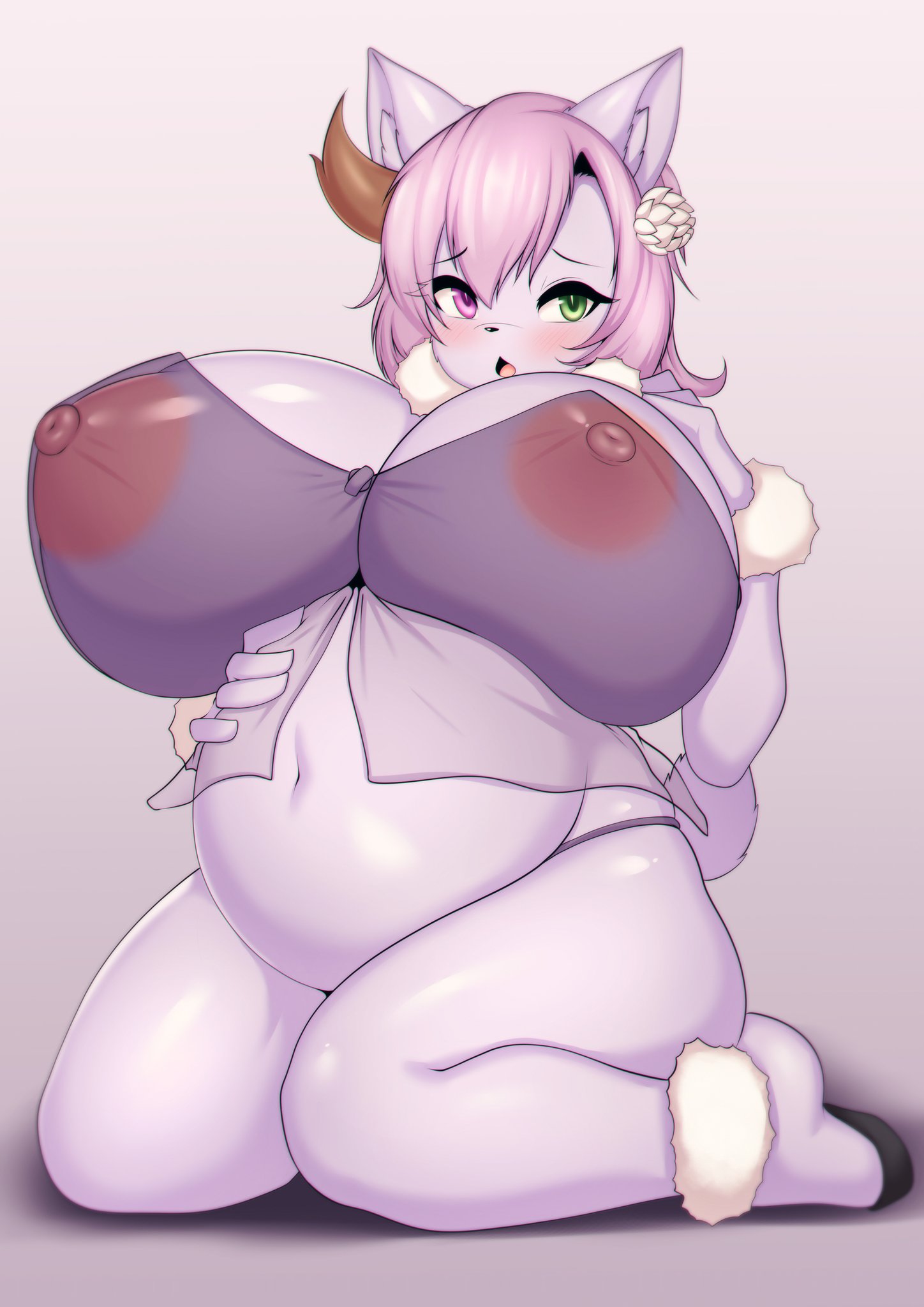 1girls, anthro, big breasts, breasts, feline, female, female only, furry, hand on stomach, huge breasts, nipples, pregnant, solo, tagme, tailzkim, transparent clothing