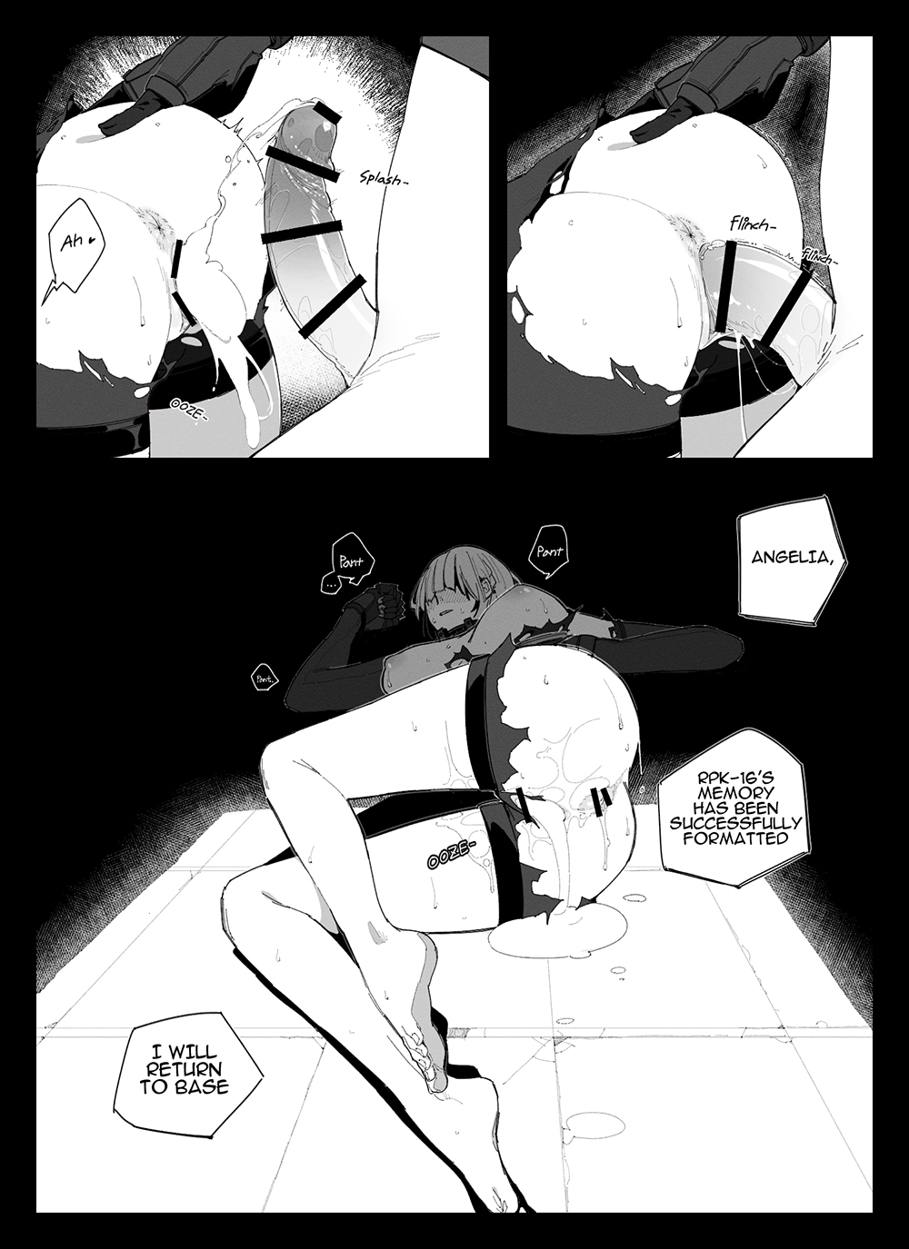 1futa 1girls after_sex after_vaginal ak-15_(girls'_frontline) anus ass bar_censor bare_legs barefoot censored clothed clothing comic cum cum_in_pussy cum_pool cumdrip dialogue duo english_text erection female futa_with_female futanari girls'_frontline greyscale highres human huqu korean_commentary lying monochrome multiple_girls on_side partially_clothed penis rpk-16_(girls'_frontline) spread_ass text torn_clothes