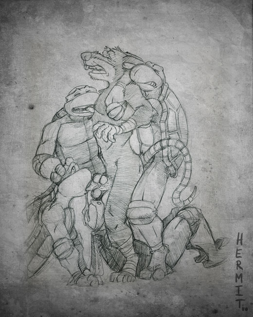 2010 anthro donatello hermit_(artist) leonardo male male_only master_splinter michelangelo raphael teenage_mutant_ninja_turtles