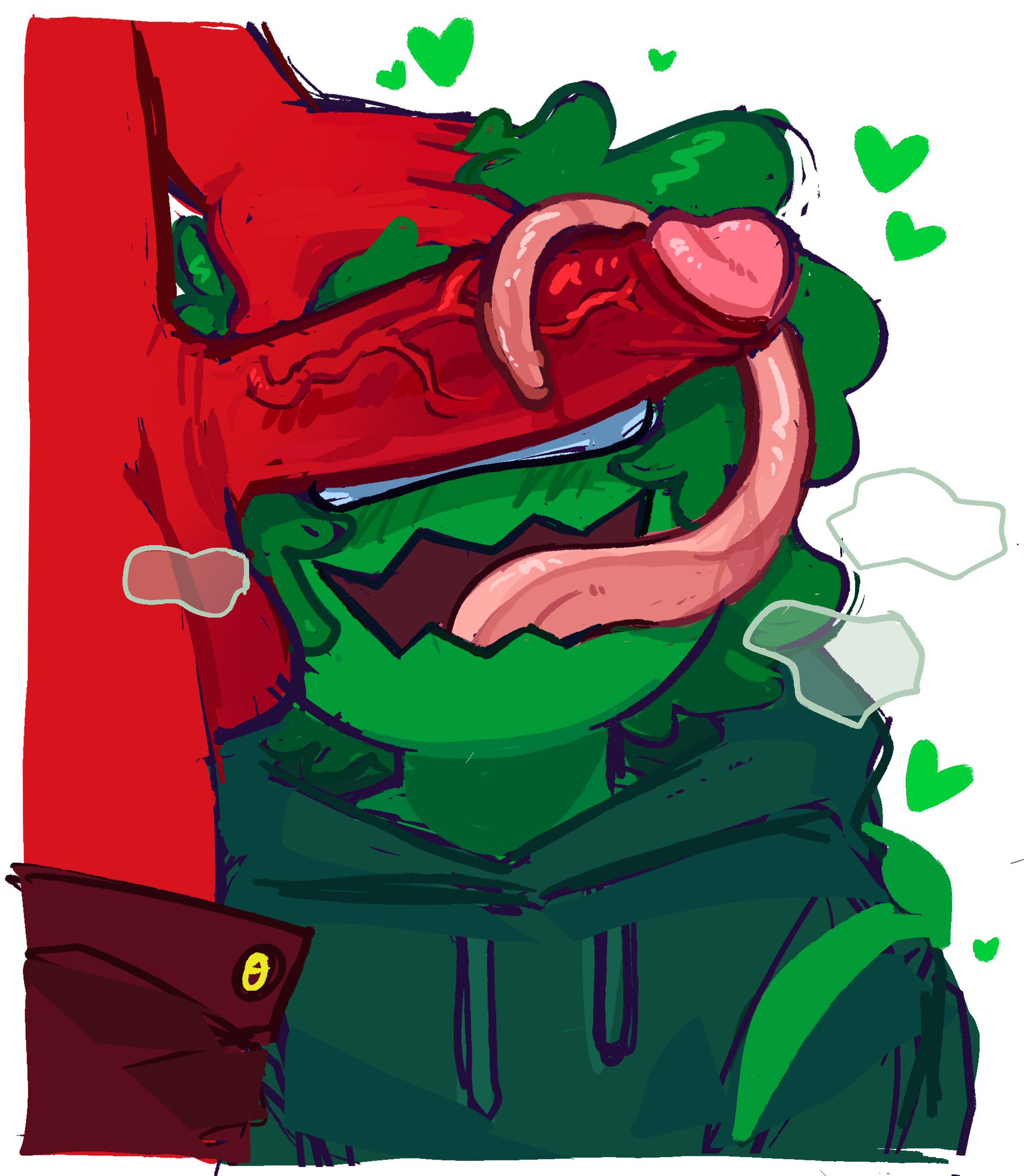 among us, among us (series), foreskin, green (among us), licking penis, penis, prehensile tongue, red (among us), sillykiro, tounge, tounge on cock, veiny penis