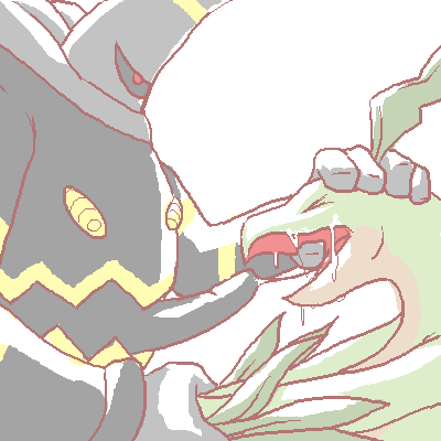 color cum dusknoir dusknoir_(eotds) grovyle grovyle_the_thief hand_on_head interspecies male male/ambiguous male_dusknoir male_pokemon nintendo nude open_mouth penis pokémon_(species) pokemon pokemon_mystery_dungeon questionable_consent side_view tagme