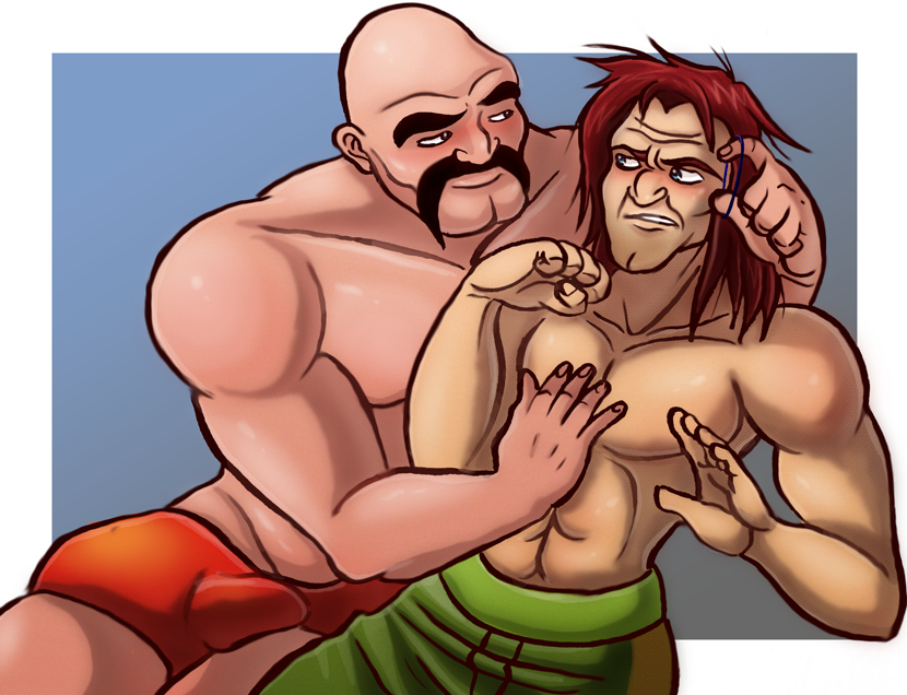 aran_ryan bulge elfychuu gay male male_only messy_hair muscular_male nintendo punch-out!! red_hair shorts soda_popinski speedo super_punch-out!! tagme yaoi