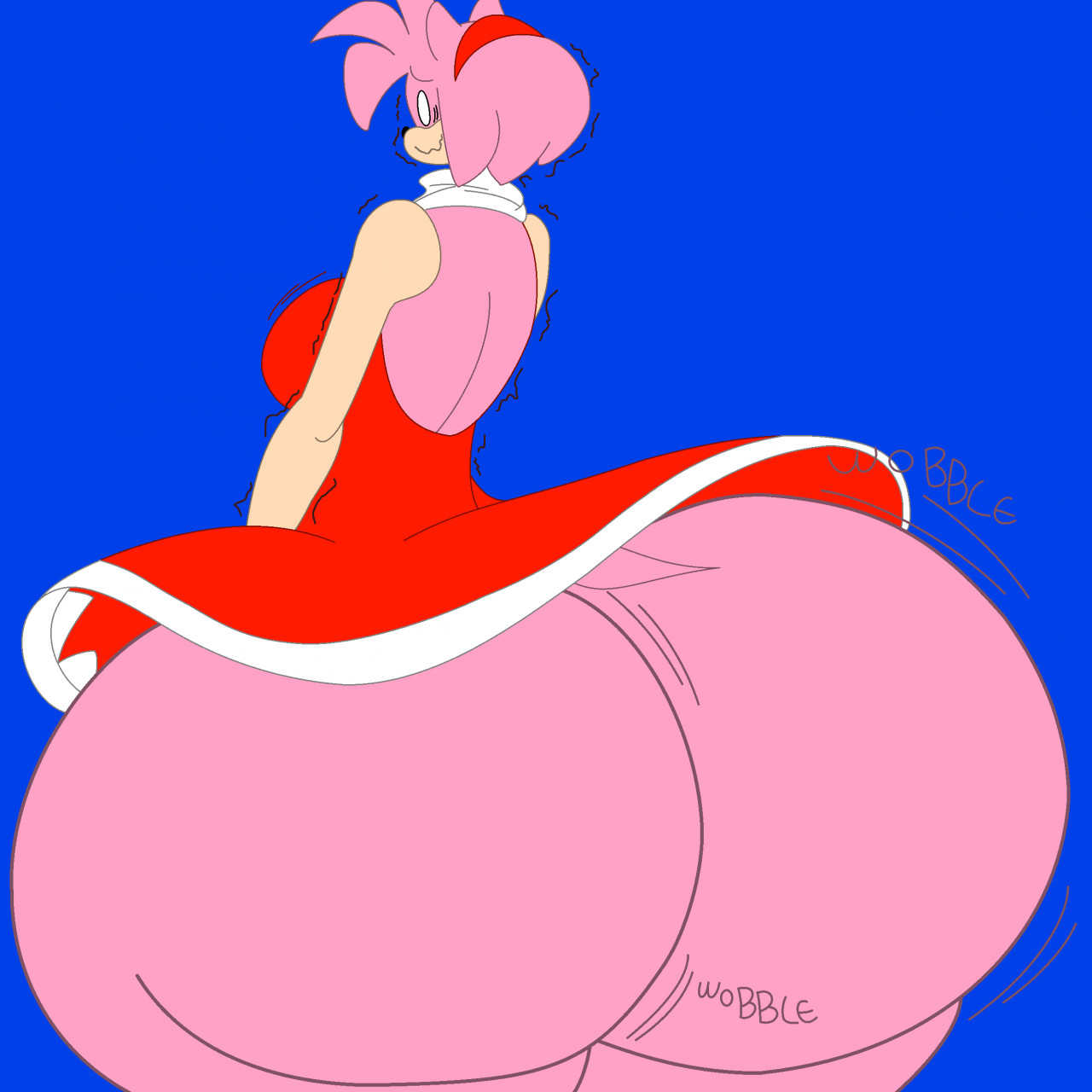 aged up, amy rose, ass, bestthe, butt, denizen1414, hedgehog, hedgehog girl, huge ass, hyper, hyper ass, hyper butt, hyper thighs, jiggling ass, massive ass, massive butt, non-human, red dress, sega, solo, solo female, sonic (series), sonic the hedgehog (series), thick ass, thick thighs, wobbling ass