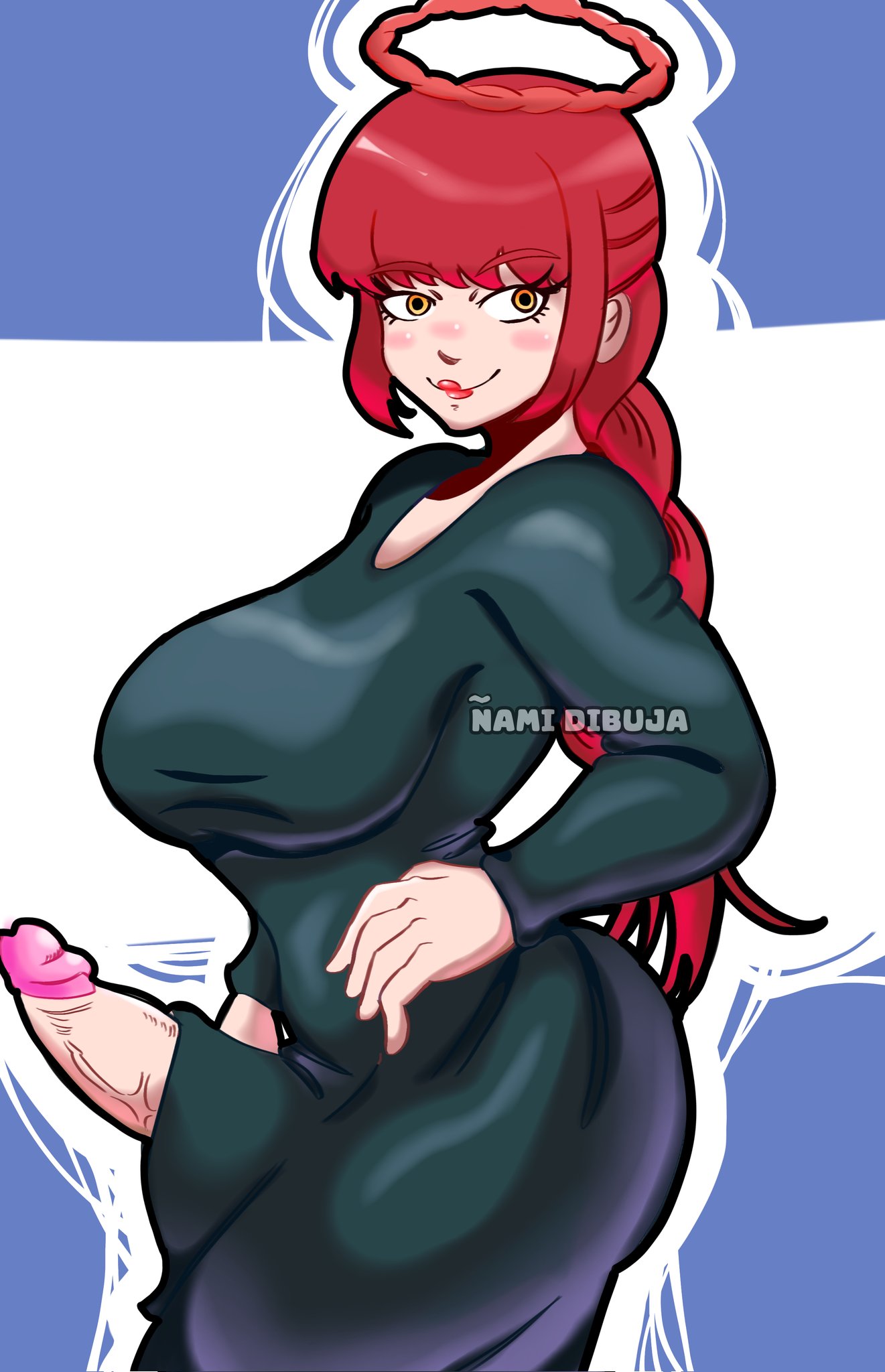 chainsaw man, female, female focus, female futa, futanari, makima (chainsaw man), milf, mommy, nami dibuja