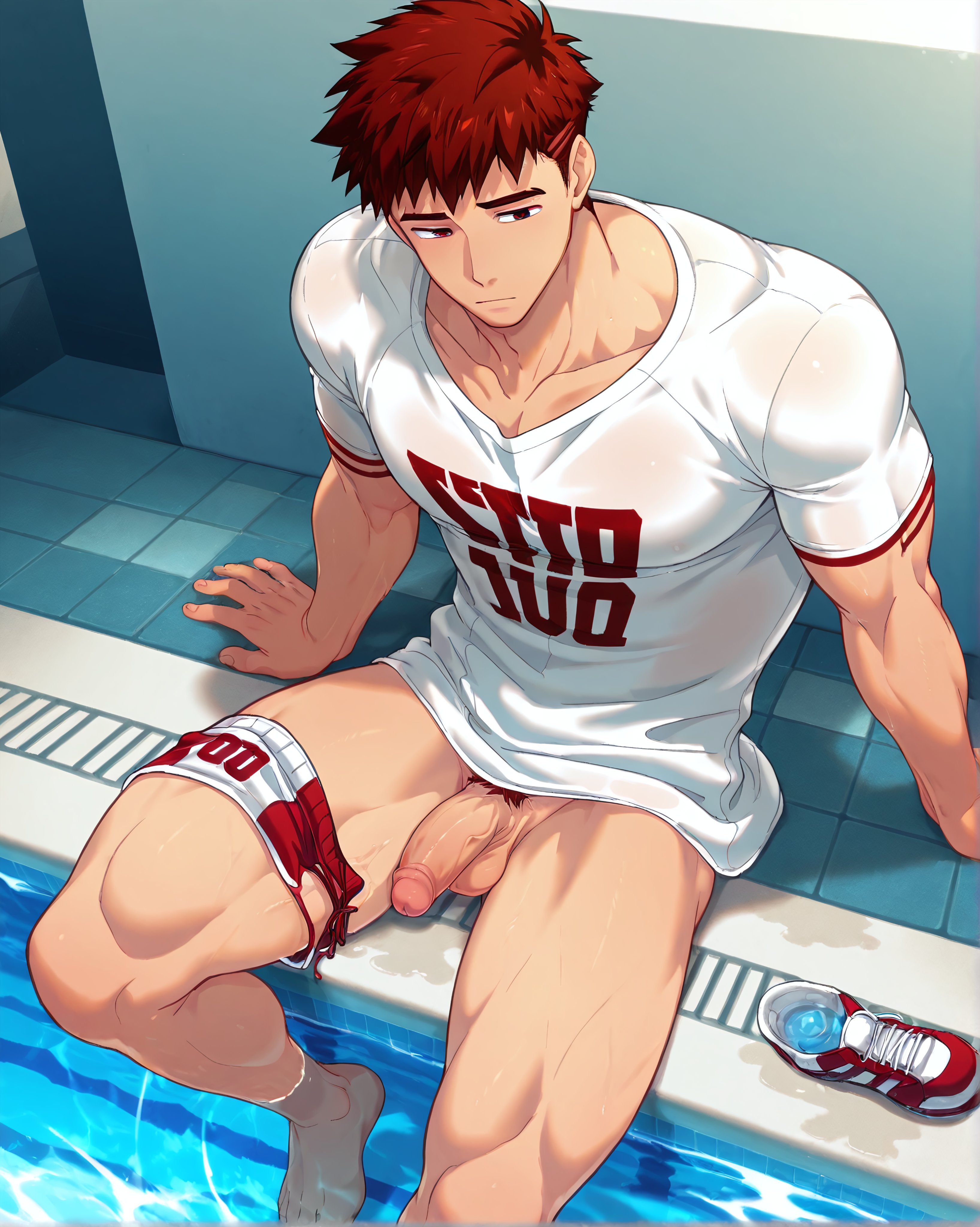 ai generated, bara, derek kingsfield, gay, jock studio, male, male focus, male only, muscular, muscular male, snackji, yaoi