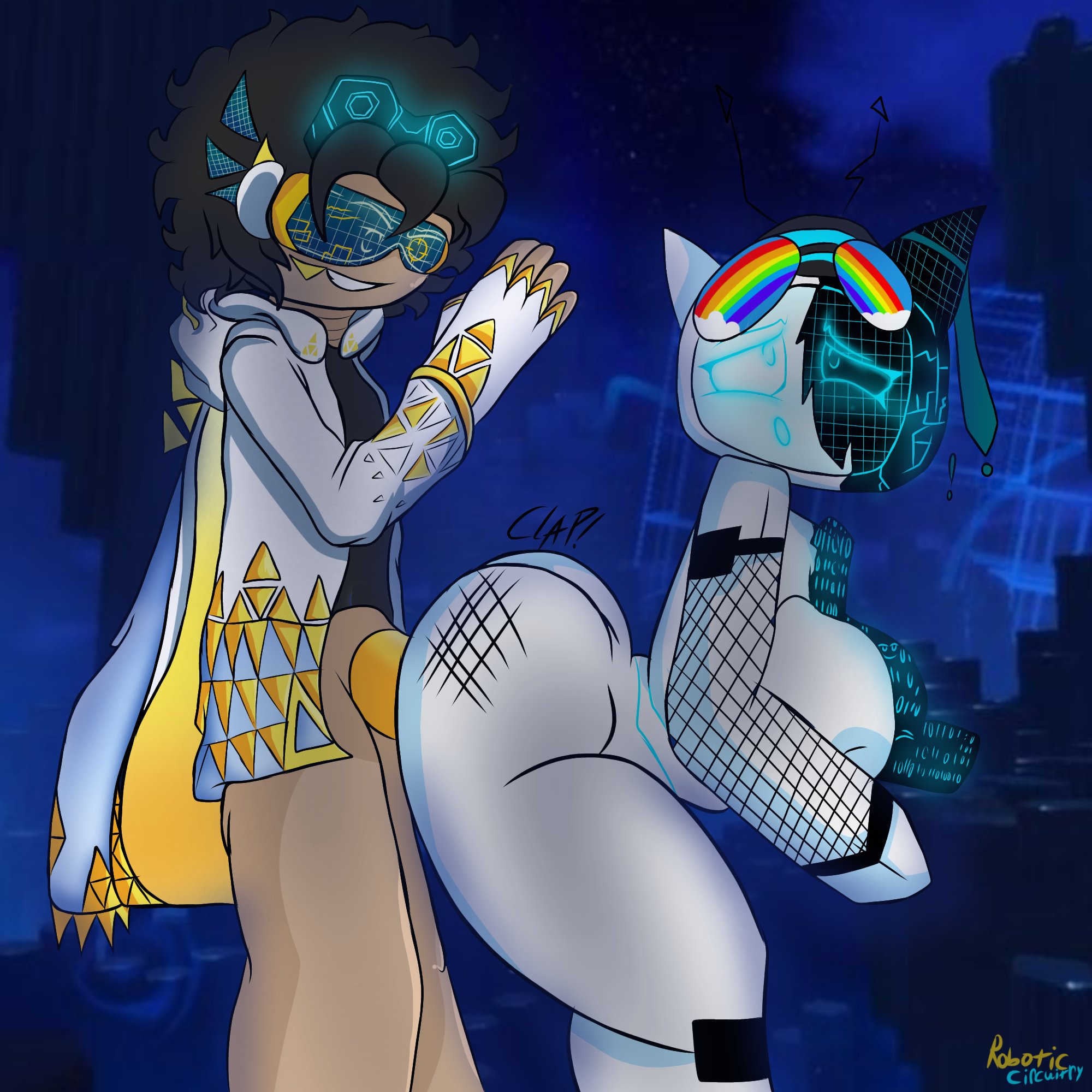 1boy, 1girls, ass, big ass, big breasts, big butt, big thighs, bottomless, breasts, fishnet sleeves, forsaken (roblox), hunted veeronica, nude, oc, penis, roblox, roblox game, robloxian, robot, robot girl, robot humanoid, roboticcircuit, side view, spanked, spanking, spanking ass, spanking butt, standing, standing sex, thighs, tv, tv head, tv screen, vaginal penetration, vaginal sex, veeronica, white body