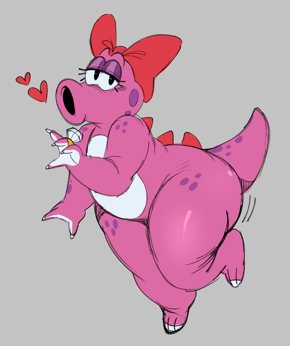 1girls, animation sensation, anthro, ass, big ass, big butt, big thighs, birdo, birdo (character), blush, bow, bubble ass, bubble butt, claws, diamond (gem), fat, female, female only, half closed eyes, half-closed eye, heart, huge ass, huge butt, large ass, large butt, makeup, mario (series), nintendo, pink skin, posing, red bow, ring (jewelry), solo, tail, thick, thick ass, thick butt, thick hips, thick thighs, wide hips, wobbling, wobbling ass, wobbling butt