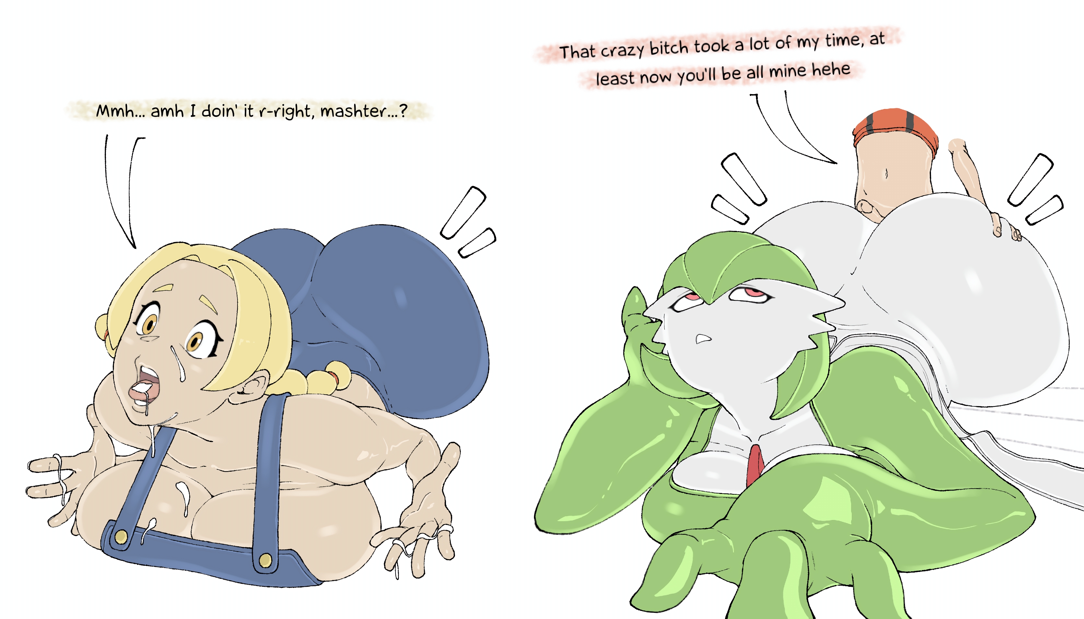 1boy, 2girls, blabo00, breasts, brendan (pokemon), female, gardevoir, human, interspecies, male, nintendo, pokemon, pokemon (species), pokephilia, tagme