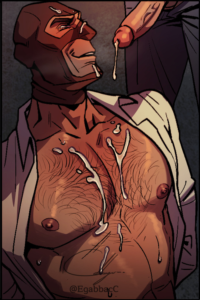 2boys, bara, bara tiddies, bara tits, barazoku, cum on face, cum on upper body, dominant, egabbacc, gay, gay domination, gay sex, hairy, hairy chest, hairy male, maledom, malesub, masked, pecs, penis, penis out, selfcest, smirk, spy (team fortress 2), submissive, submissive male, team fortress 2, yaoi
