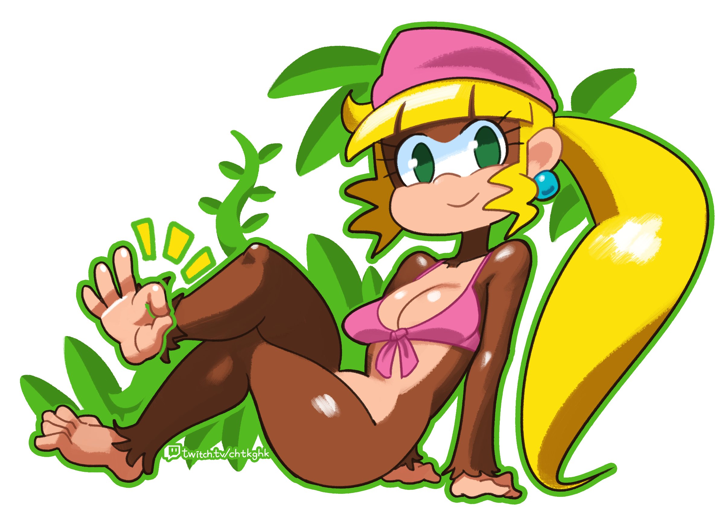1girls, anthro, dixie kong, donkey kong (series), female, female only, haplorhine, minus8, monkey, monkey girl, nintendo, primate, solo, solo female, tagme