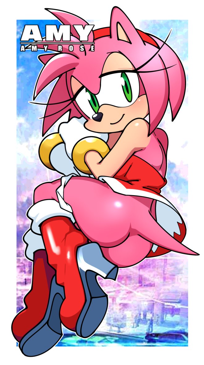 amy_rose ass butt_crack clothing female_only mooning pink_fur pink_hair solo sonic_(series) sonic_adventure upskirt watatanza