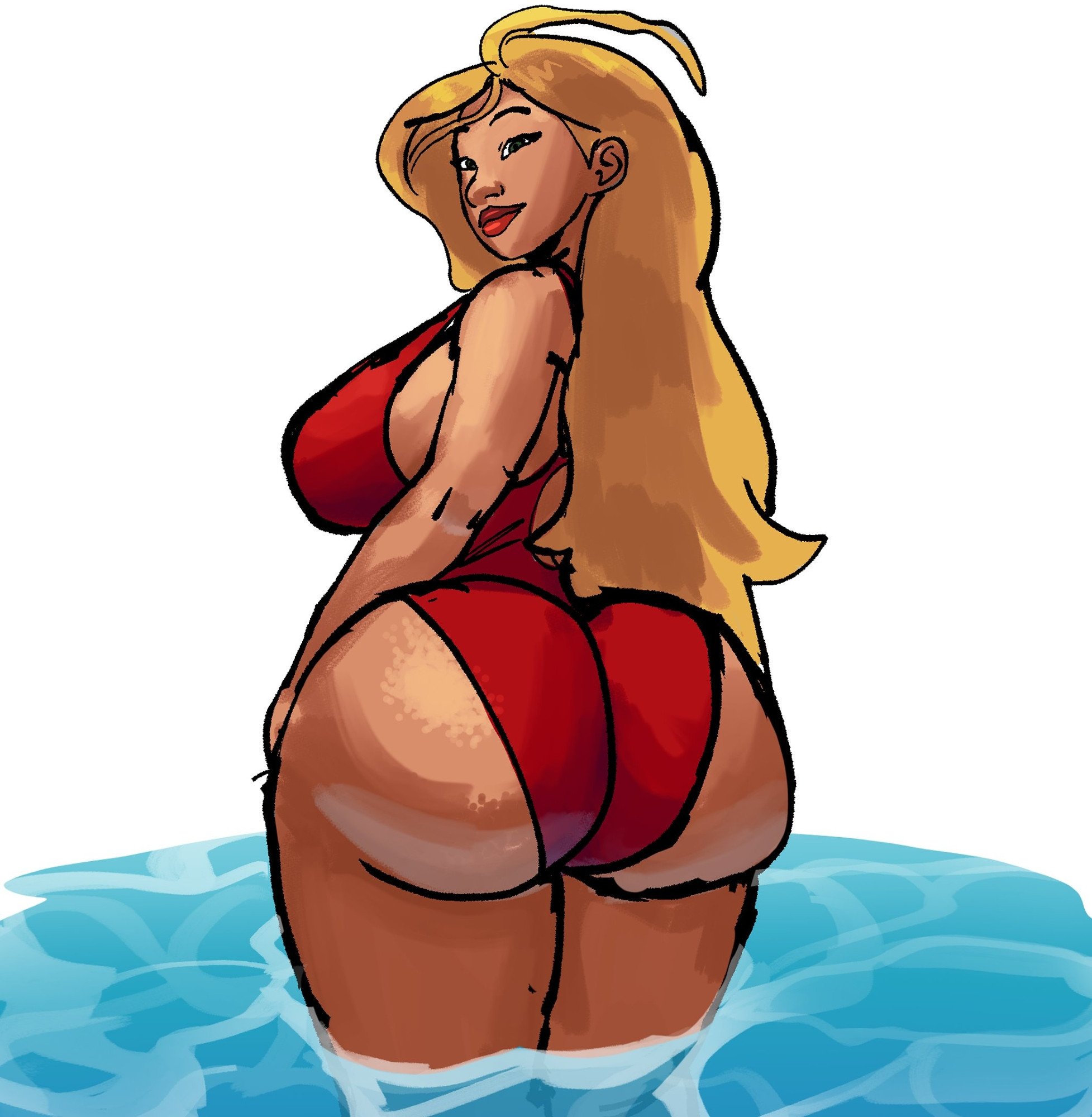 1girls, ass, big ass, big butt, dark skin, dark-skinned female, disney, female, female focus, female only, henfent, huge ass, huge butt, lifeguard (lilo and stitch), lilo and stitch, long hair, voluptuous, voluptuous female