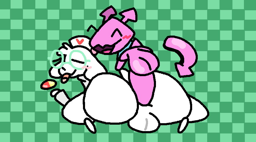 2boys 2d_animation ^w^ aliasing anal anal_sex animated anus ass backsack balls big_butt big_penis blush blush_lines bovid caprine closed_eyes clothing darkner deltarune digital_media_(artwork) directional_arrow duo eyewear floating floating_object fur gay genitals gesture glasses glistening glistening_balls glistening_genitalia goat goat_ears hand_gesture head_tuft headgear headwear heart_symbol horn huge_butt looking_pleasured loop male male_only mammal nurse_clothing nurse_headwear nxyitn open_mouth penetration penis pink_body pointing pointing_at_butt ralsei seamless_loop sex short_playtime simple_background tail tail_motion thick_thighs tuft undertale_(series) virovirokun white_body white_fur yaoi