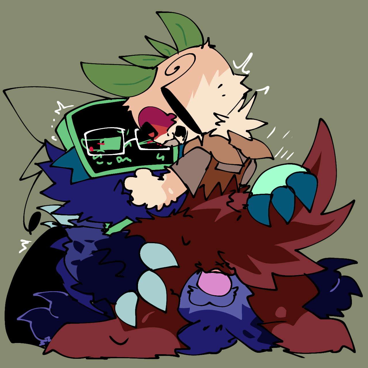 :3, animal genitalia, anthro, dandy's world, digitigrade, fanmade design, female, furry, futa on female, futanari, intersex, shelly (dandy's world), silly, spirzoing, twisted shelly (dandy's world), twisted vee (dandy's world), vee (dandy's world)