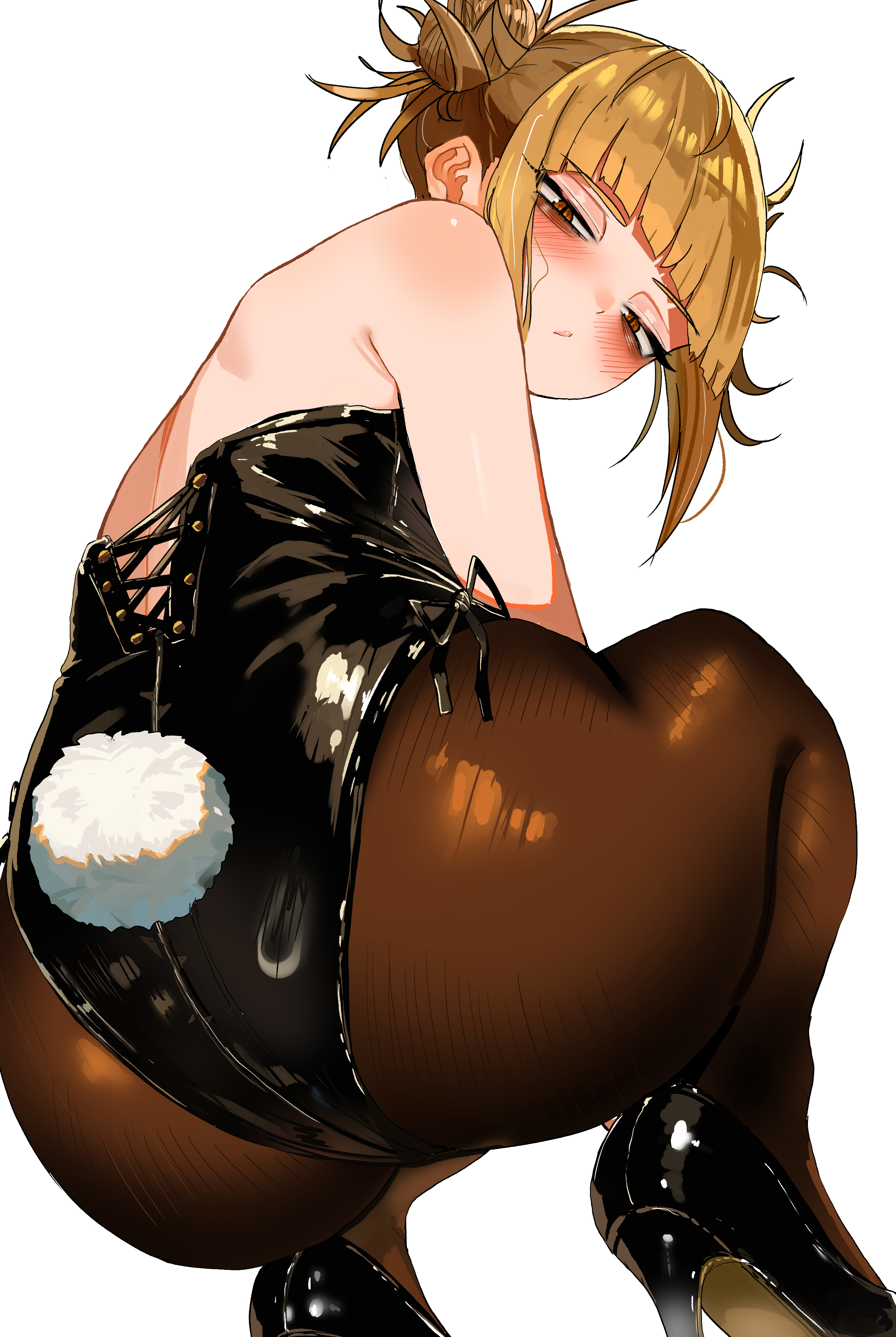 1girls, ass, blonde hair, blonde-haired female, bunny tail, bunnysuit, female, himiko toga, my hero academia, tagme, zd (pixiv6210083)