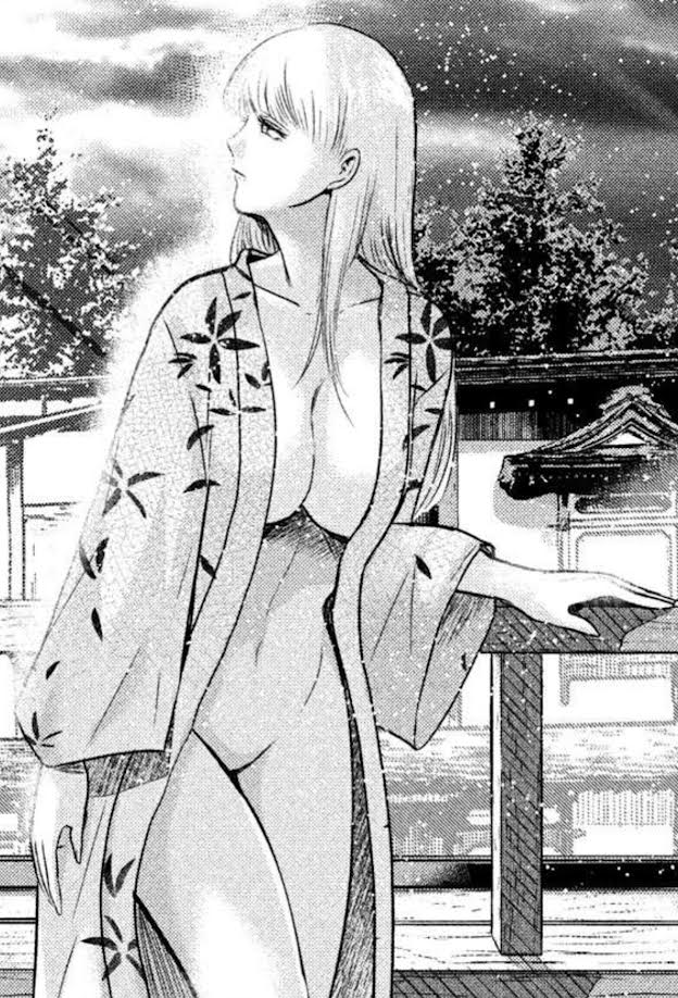 areola black_and_white breasts breasts_out convenient_censoring convenient_censorship eating_crab_with_a_yukionna female female_only manga manga_page manga_style monochrome naked nipples nude nude_female sex slim slim_waist yukata yukieda_ayame yukionna_to_kani_wo_kuu 雪女と蟹を食う
