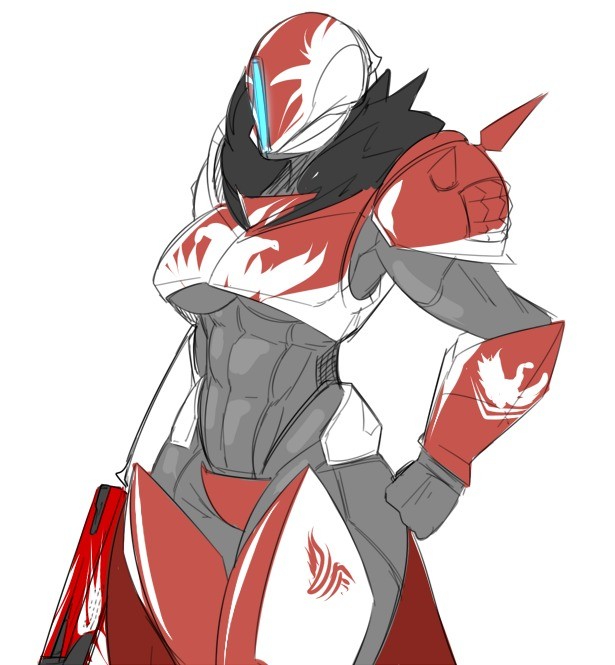 abs, armor, breasts, bungie, destiny (game), female, guardian (destiny), helmet, lewdreaper, muscular, titan (destiny)