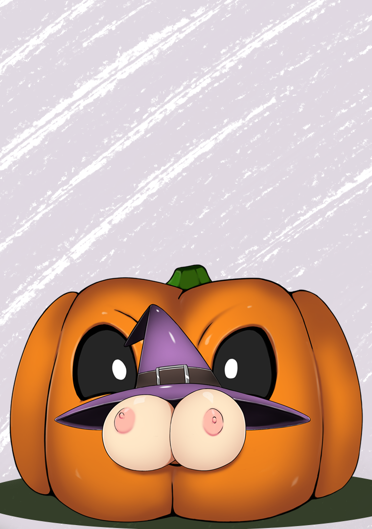 big_breasts breasts female_prey halloween huge_breasts human_prey large_breasts lola_(sketchwork) naked naked_female nude nude_female pumpkin pussy sketchwork vore witch_hat