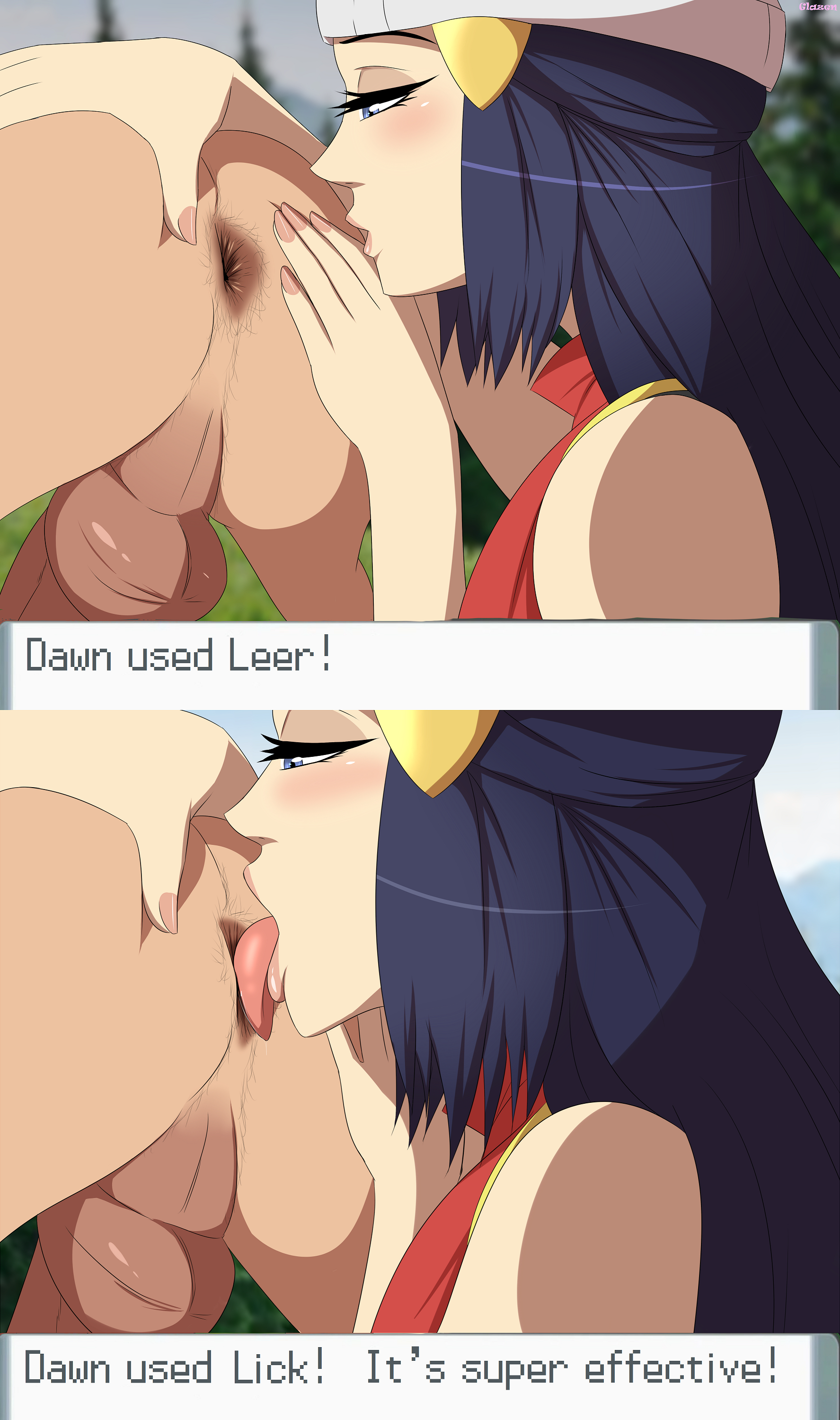 1boy, 1girls, anal, anilingus, anus, ass, balls, blue eyes, blue hair, brown anus, dawn (pokemon), female, female rimming male, glazinbuns, hairy, hairy anus, human, imminent rimming, licking, male, open mouth, oral, penis, pokemon, pokemon dppt, rimjob, rimming, sex, spread anus, spreading ass, straight, teenager, tongue, tongue out, unseen male face