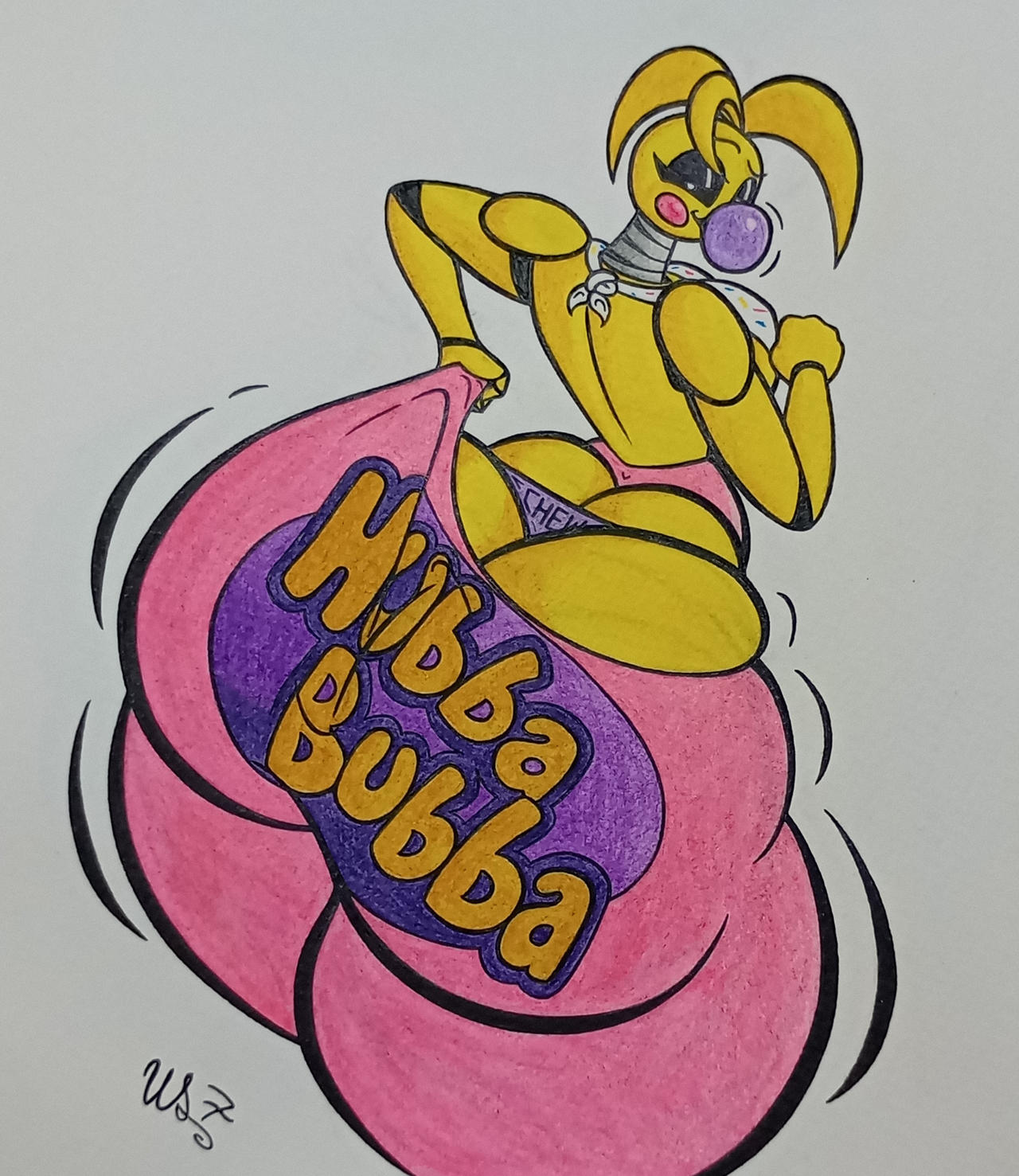 animatronic, animatronic female, ass, ass focus, beakless, big ass, big butt, bubble butt, bubble butt (female), chicken, chicken girl, female, five nights at freddy's, five nights at freddy's 2, fnaf, hubba bubba, hubba bubba bubble butt, hyper ass, novelty pants, phasianid, pulling up pants, robot, robot girl, scottgames, solo, toy chica (fnaf), worldsmith27, yellow, yellow skin