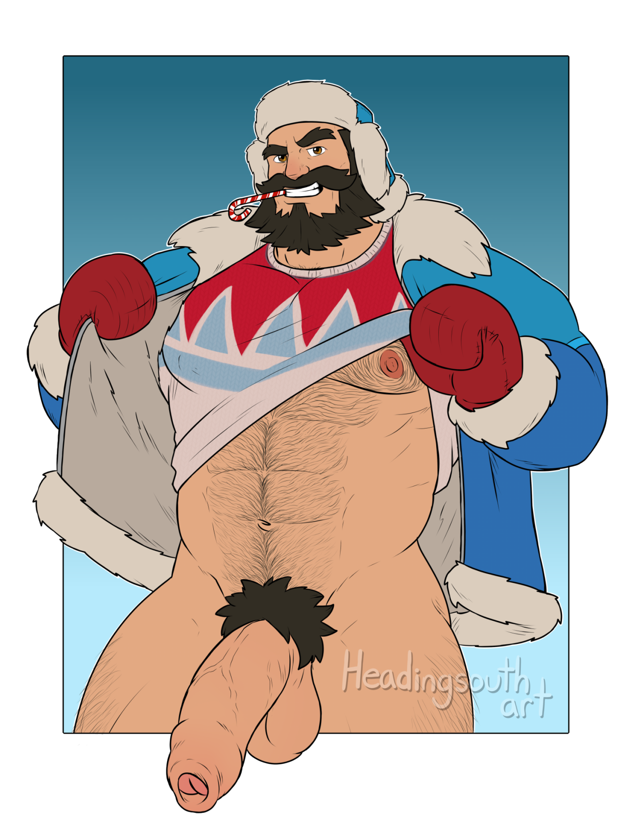1boy, abs, balls, ballsack, beard, beefy, body hair, bottomless, brown eyes, candy cane, dilf, erect penis, facial hair, foreskin, hat, headingsouth, human, jacket, league of legends, malcolm graves, male, male nipples, male only, male pubic hair, masculine, masculine male, mature male, mittens, muscles, muscular, muscular male, nipples, pantsless, penis, pubes, pubic hair, scrotum, shirt lift, snow day graves, snowdown series, solo, solo male, testicles, uncircumcised, uncut, unretracted foreskin, veiny penis
