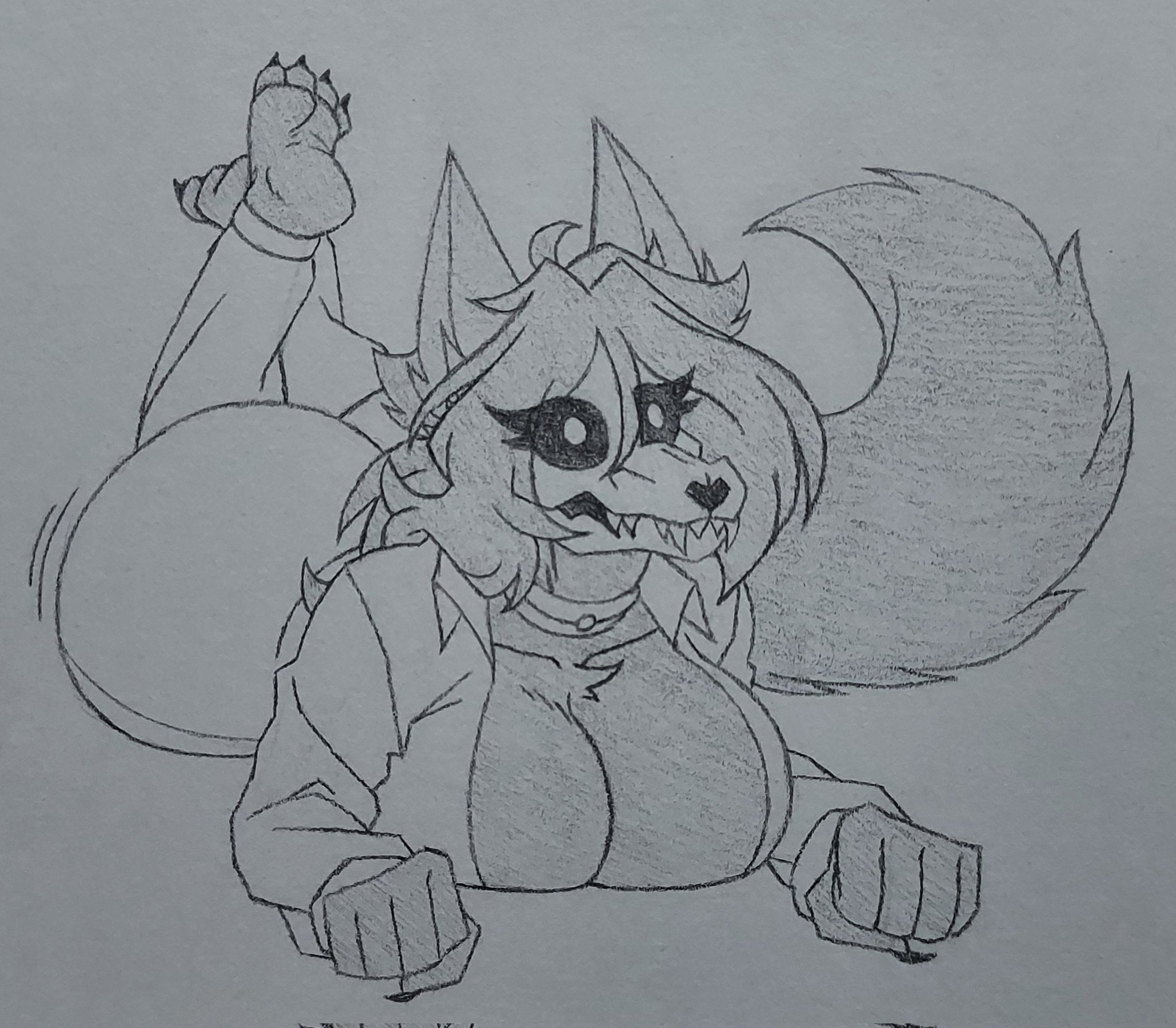 1girls, 2026, animal ears, animal tail, ass, big ass, big breasts, big butt, boobs, breasts, bubble butt, butt, clothed, clothing, female, female only, fully clothed, fur, furry, furry female, hair, hi res, huge ass, kevlar productions, large ass, looking away, looking up, lying, mal0, malo, pencil (artwork), scp, scp foundation, scp-1471, scp-1471-a, simple background, skull head, solo, tail, tits, traditional art, traditional media (artwork)